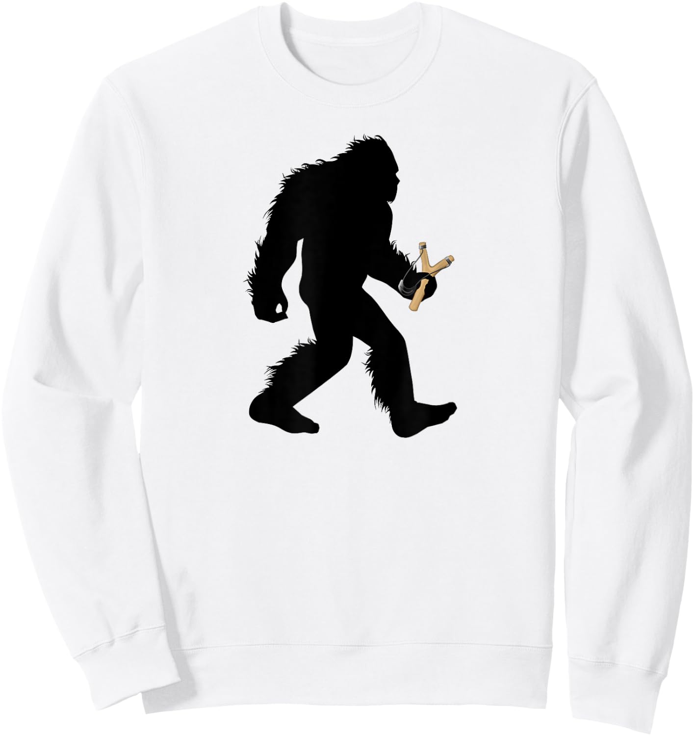 Bigfoot Slingshot , Sasquatch Slingshotting Gift Sweatshirt - Sweatshirt | White