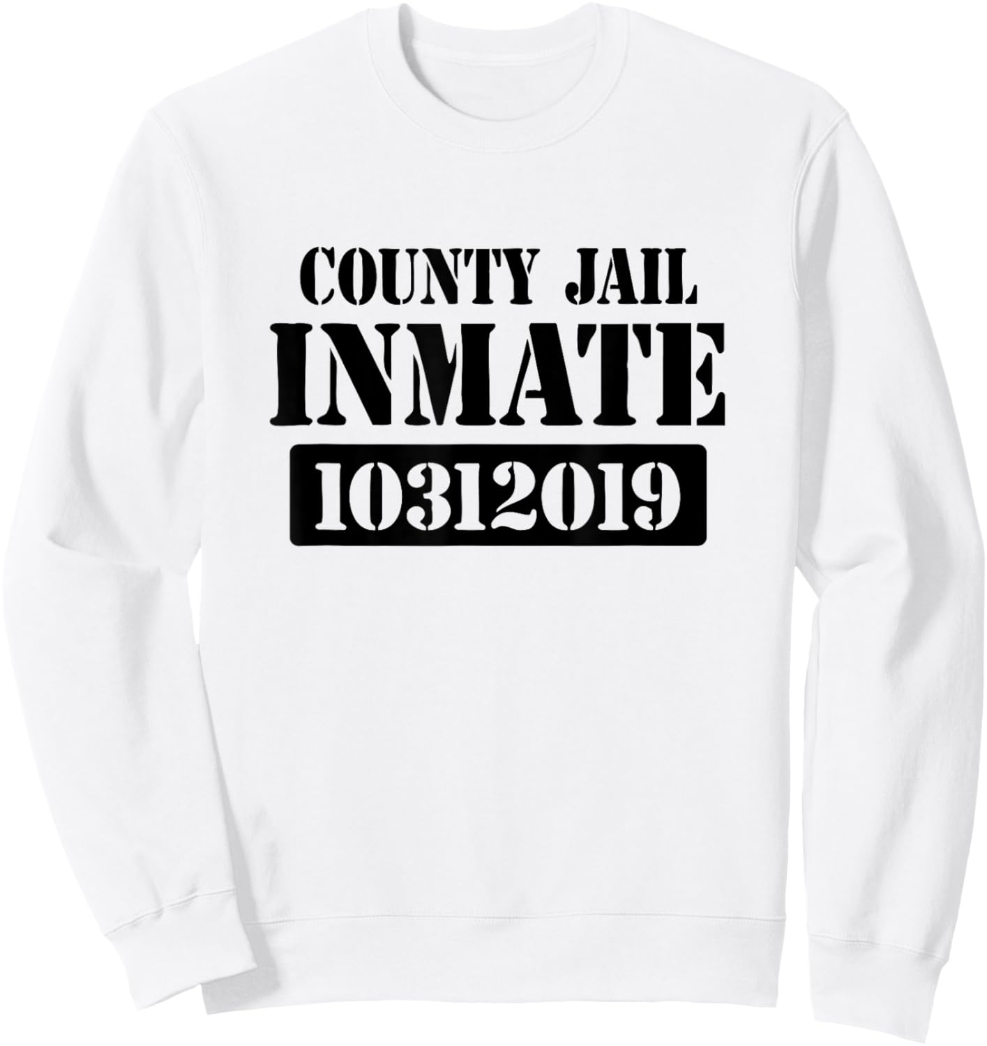Prisoner Costume Orange Prison Uniform Halloween Jail Inmate Sweatshirt - Sweatshirt | White