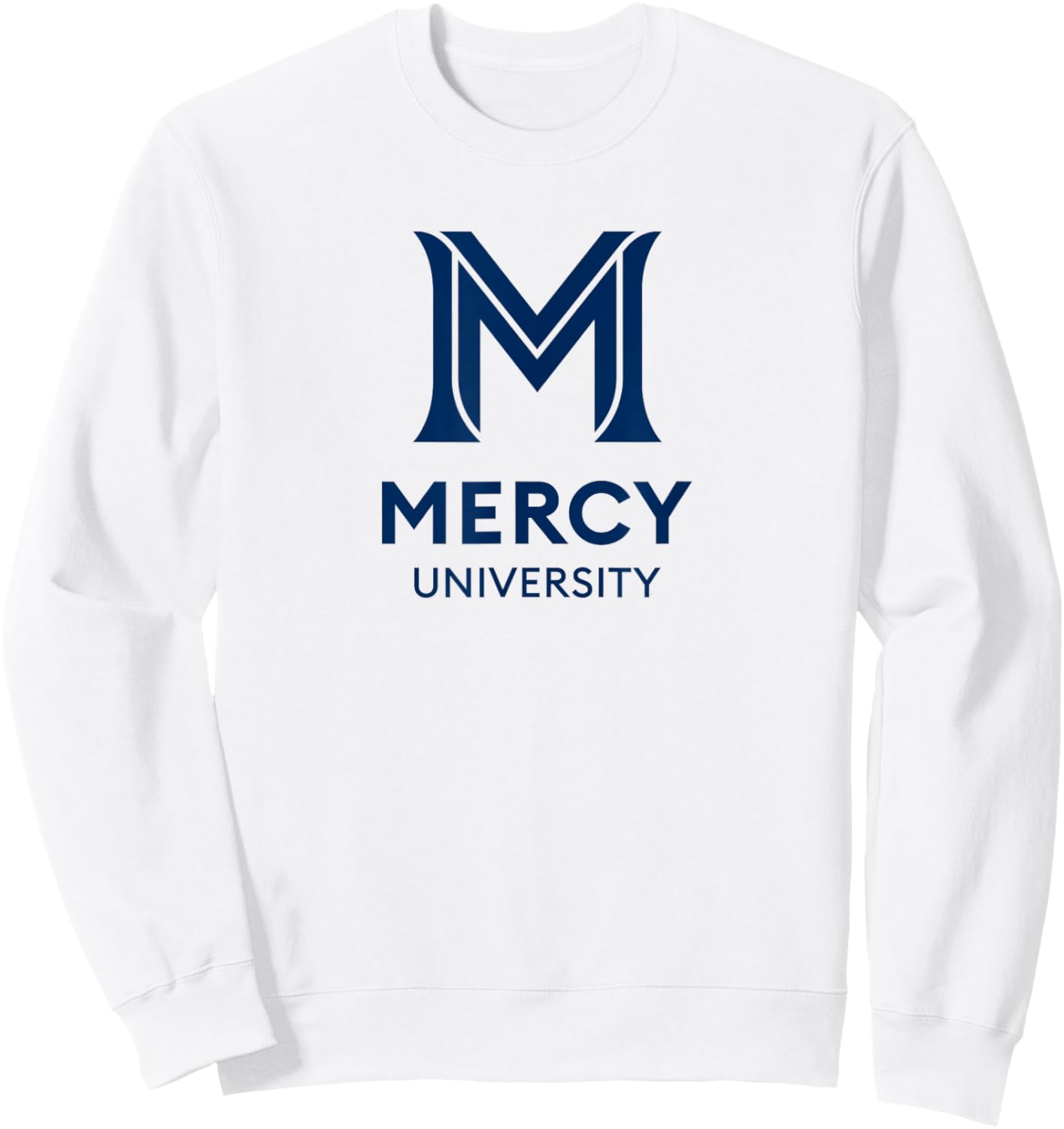 Mercy University Mavericks M Logo Sweatshirt - Sweatshirt | White