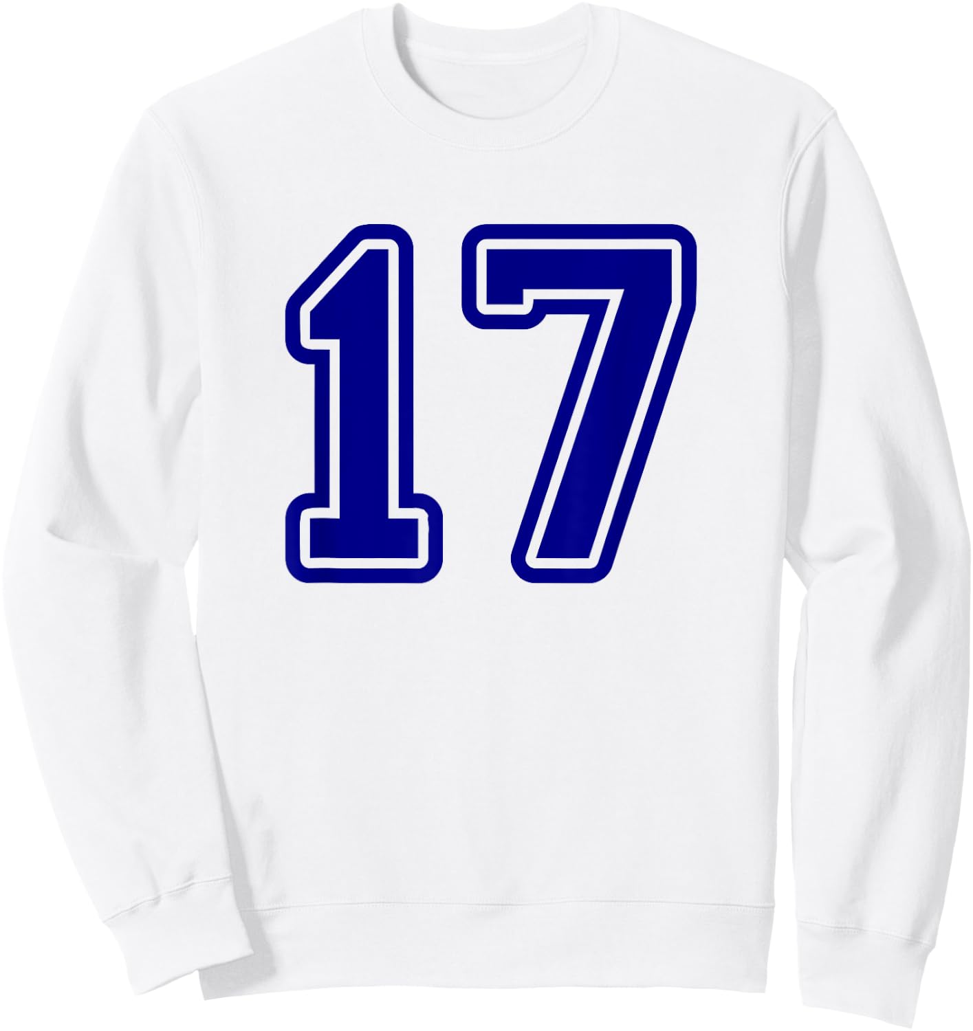 Number #17 Blue Varsity Favorite Number 17 Sweatshirt - Sweatshirt | White