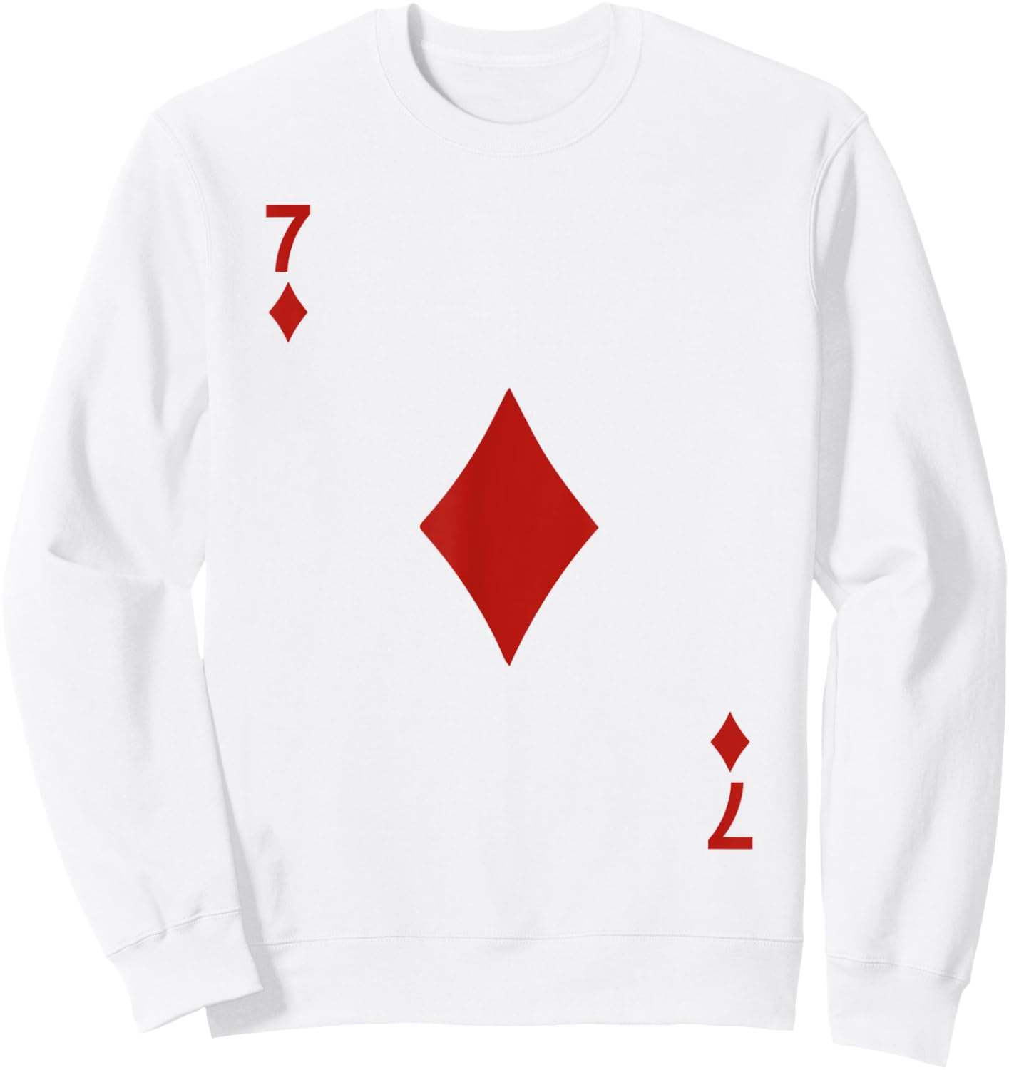 Seven of Diamonds 7 Blackjack Playing Cards Sweatshirt - Sweatshirt | White
