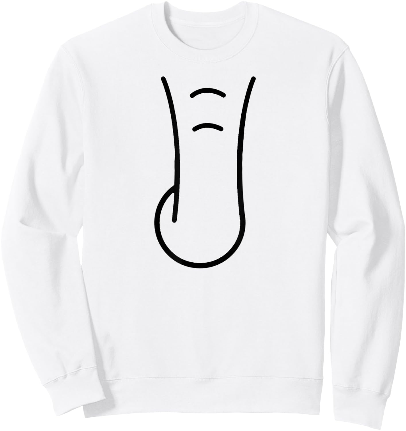 Elephant Trunk Funny Animal Simple Lazy Elephant Costume Sweatshirt - Sweatshirt | White
