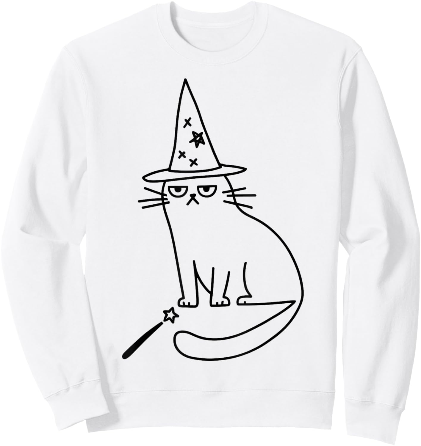 Wizard Cat Meme Funny Halloween Costume Funny Memes Dank Kid Sweatshirt - Sweatshirt | White