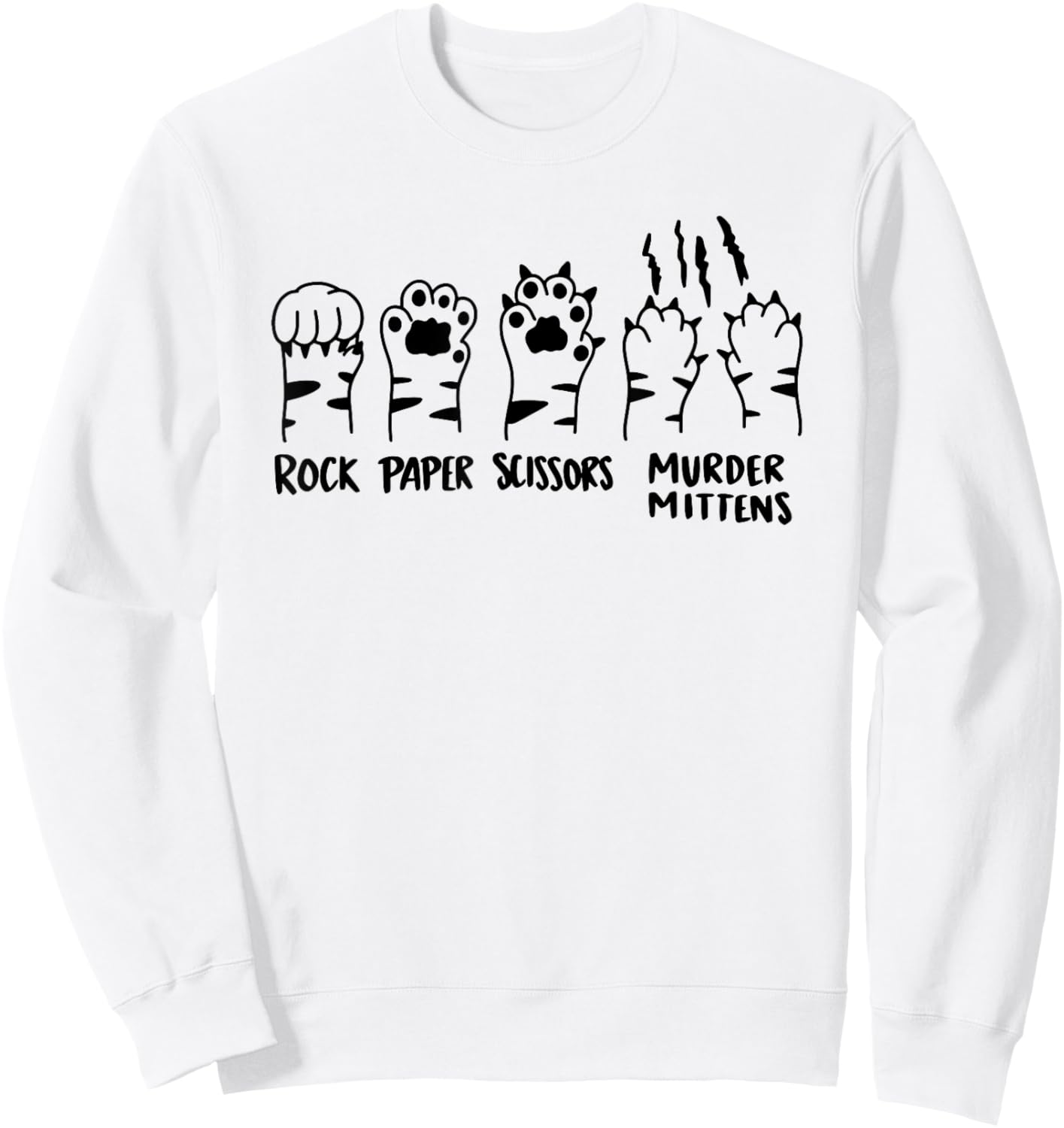 Rock Paper Scissors, Razor Tipped Murder Mittens Sweatshirt - Sweatshirt | White