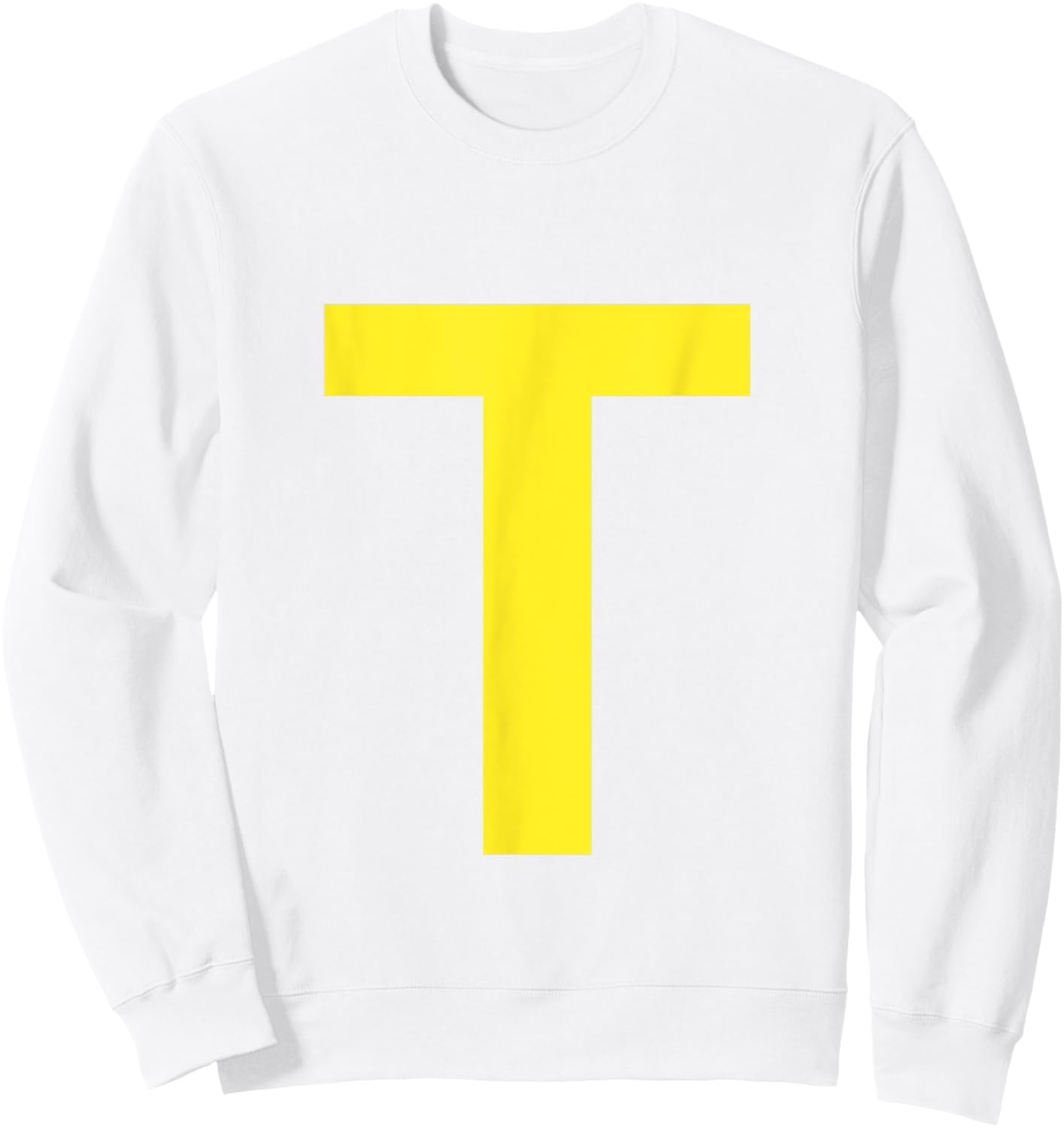Letter T in Yellow on Green Costume Halloween Party Sweatshirt - Sweatshirt | White