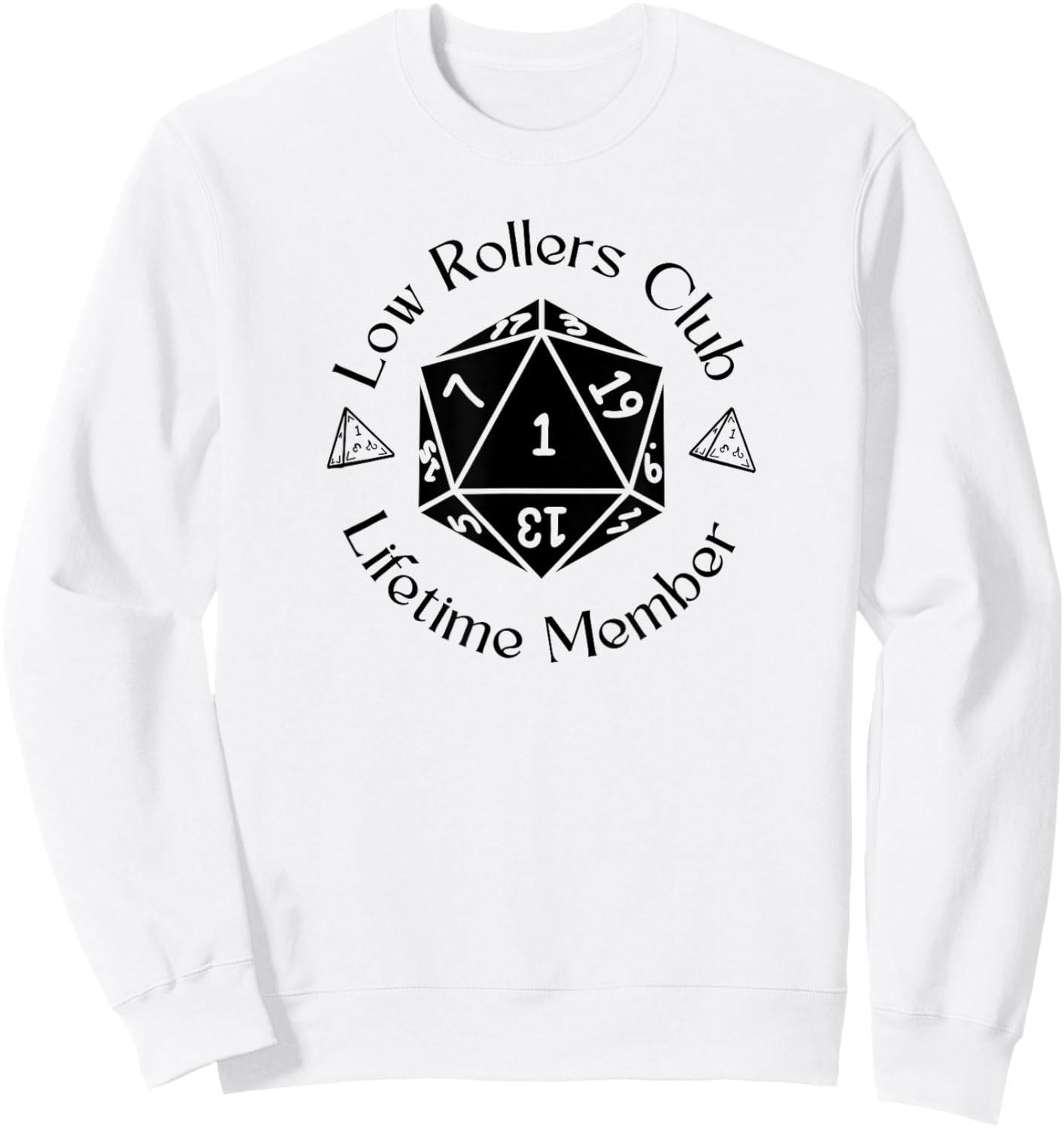 Nomadic Sky Low Rollers Club with D20 for RGP , Small, White Sweatshirt - Sweatshirt | White