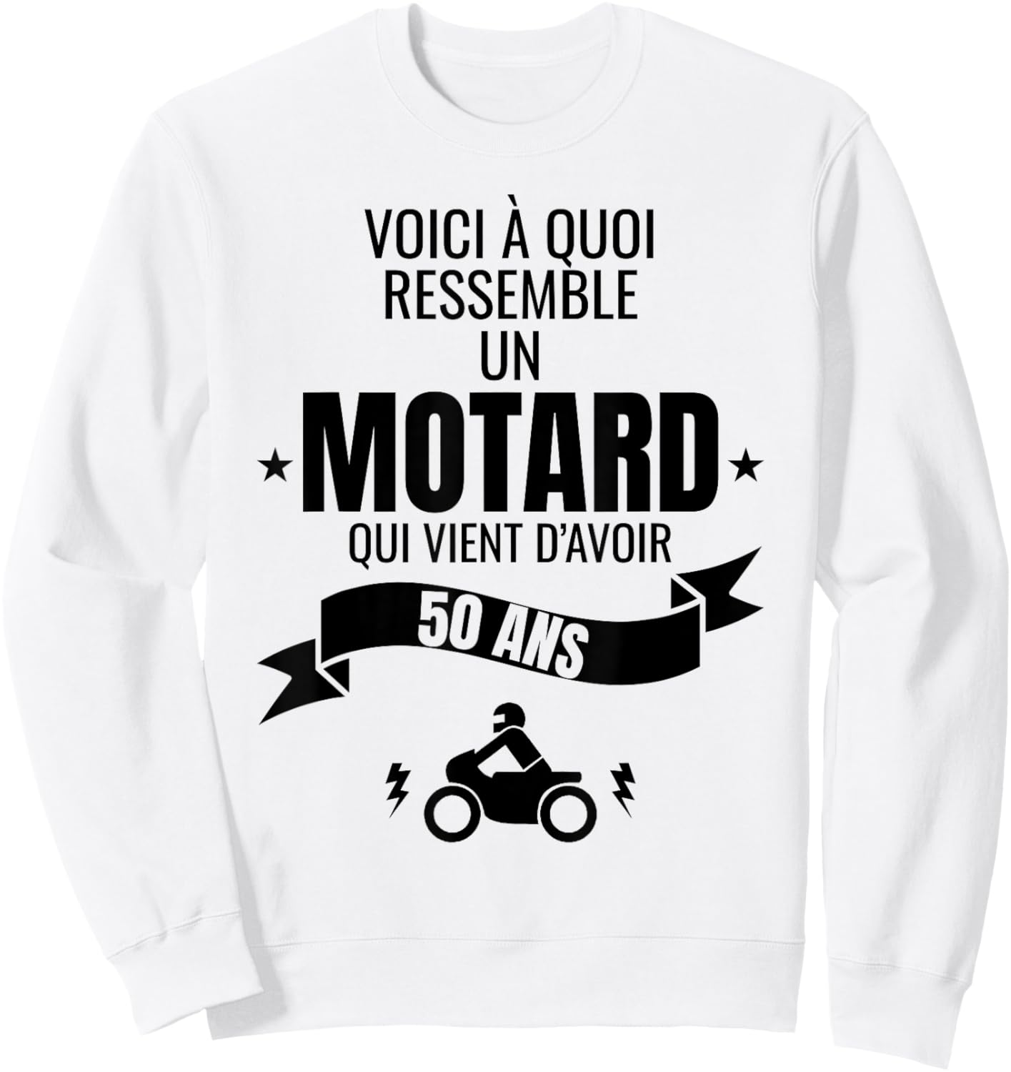 Gift for a biker humour man original 50 years Sweatshirt - Sweatshirt | White
