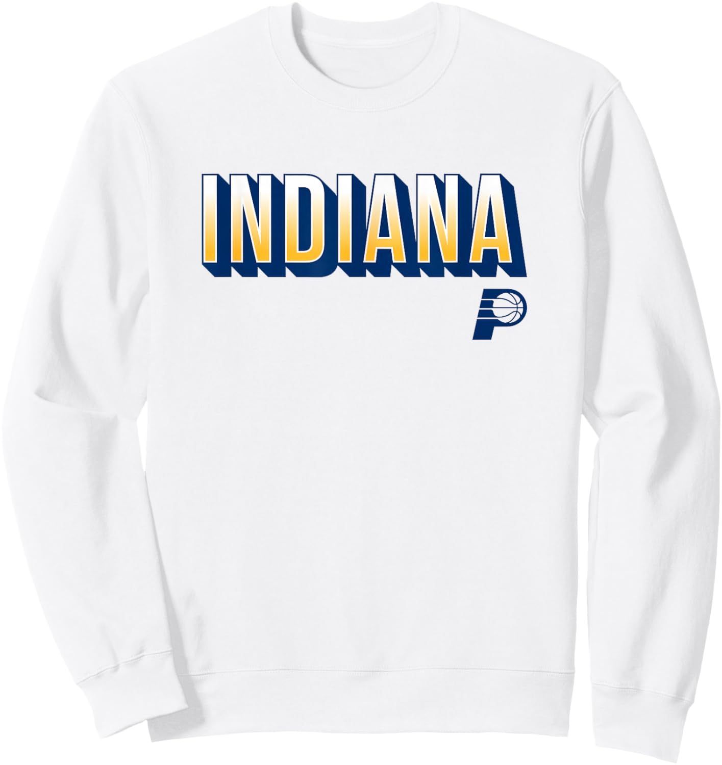 NBA - Indiana Pacers City Wordmark Logo Gold Sweatshirt - Sweatshirt | White