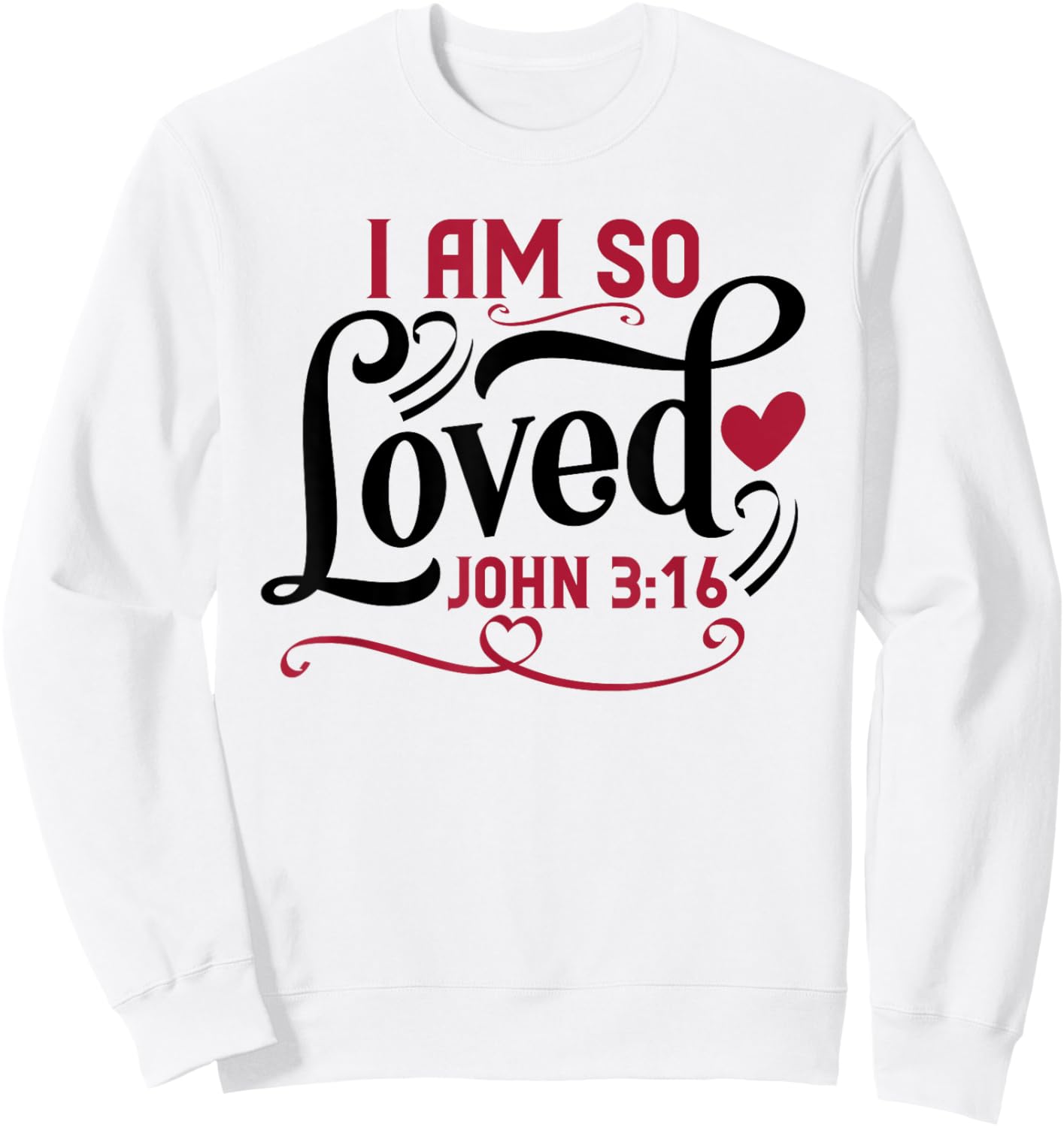 Inspired In The Bible I Am So Loved , -Adults, -Kids, Grey, Small, Short Sleeve Sweatshirt - Sweatshirt | White