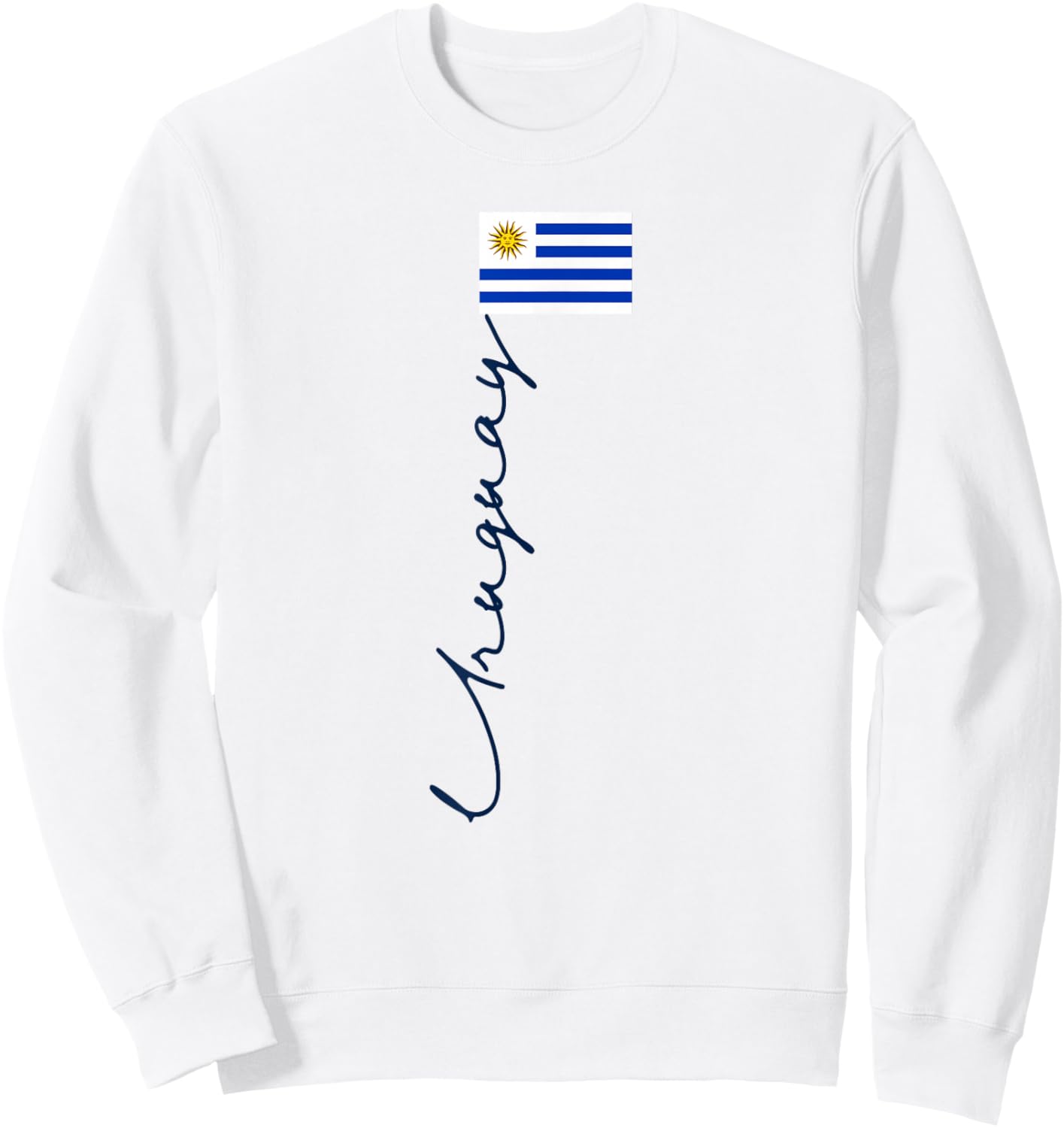 Uruguay Flag Pole Patriotic Signature Flag Sweatshirt - Sweatshirt | White