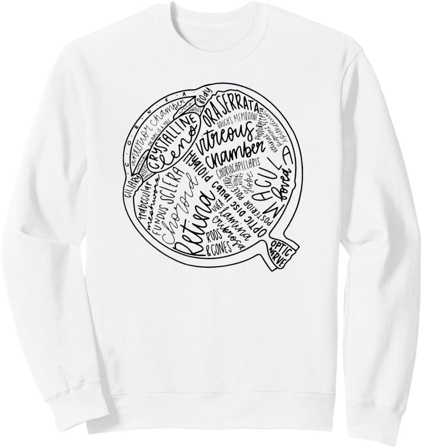 Eyeball Anatomy - Eye- Ophthalmic Sweatshirt - Sweatshirt | White