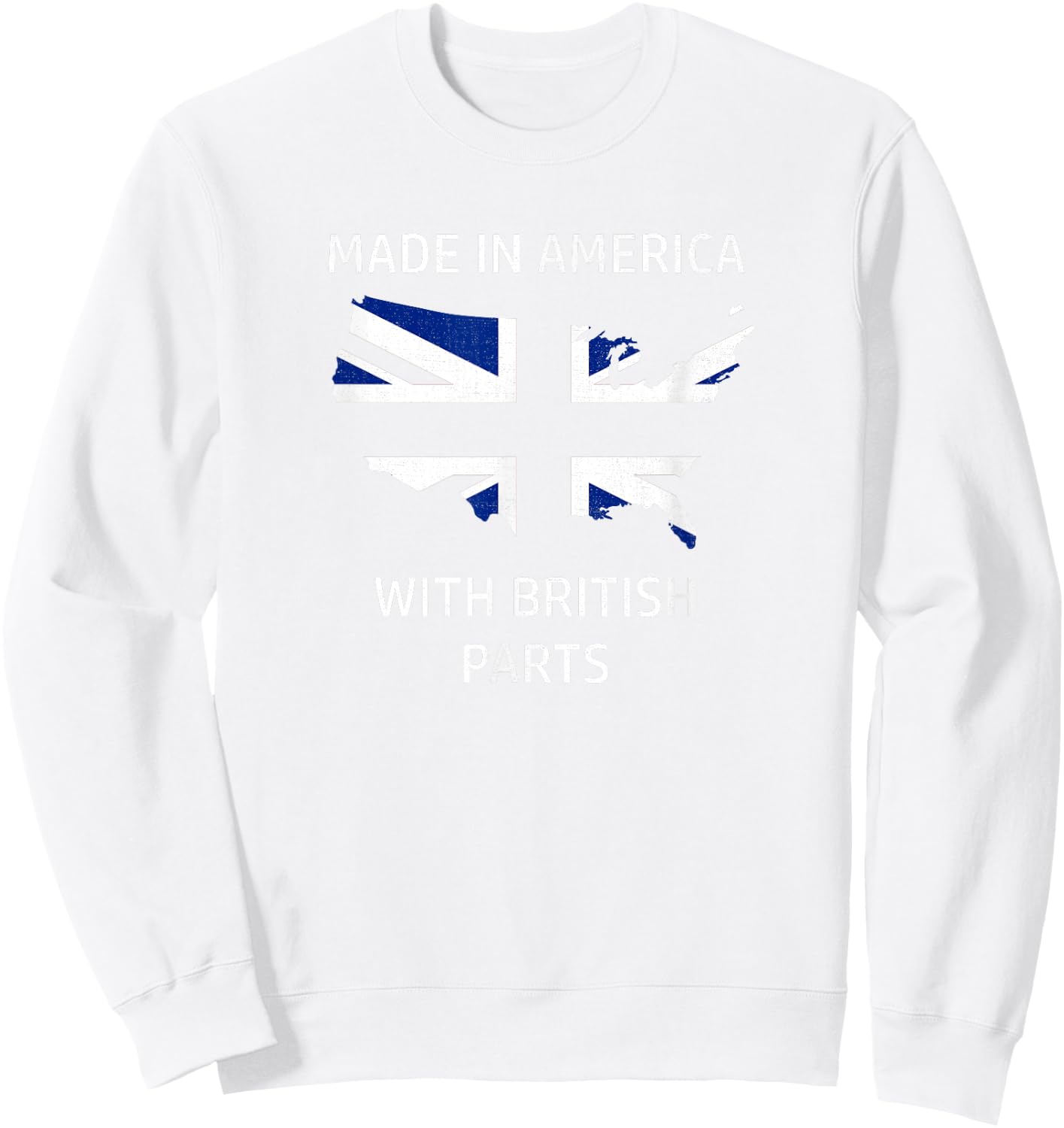 Made in America with British Parts - Britain and USA Pride Sweatshirt - Sweatshirt | White