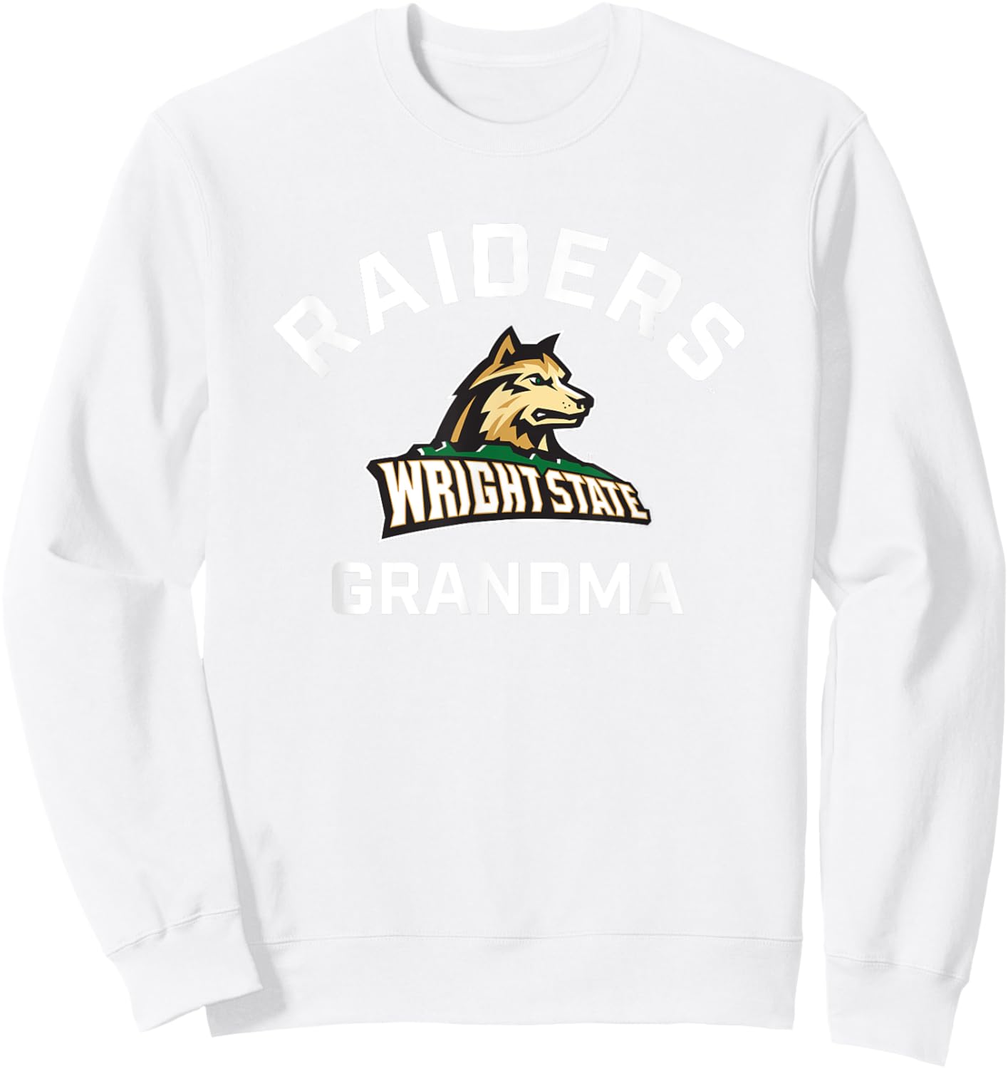 Wright State University WSU Raiders Arched Grandma Sweatshirt - Sweatshirt | White