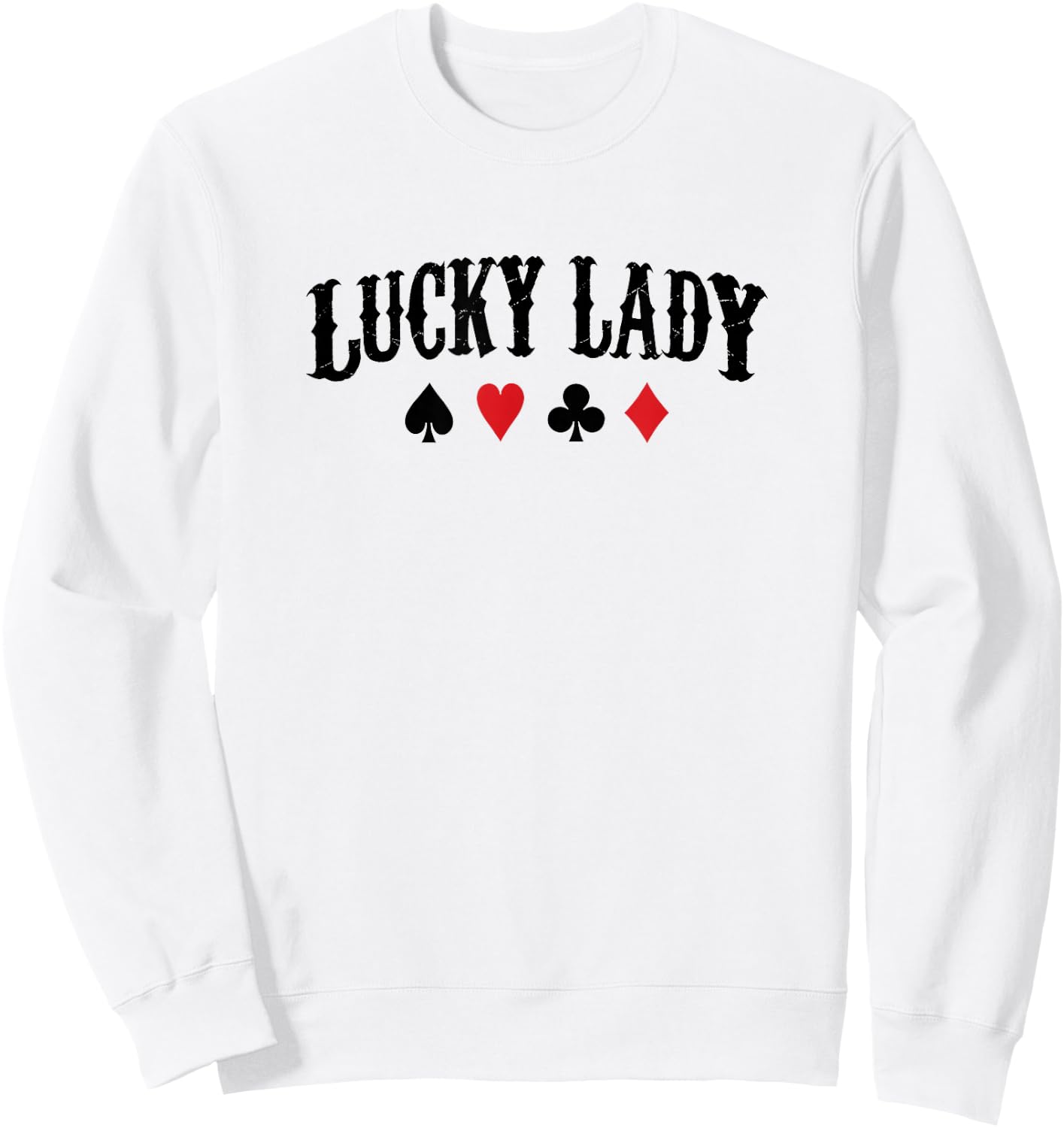 Lucky Lady Retro Poker Player Gift Sweatshirt - Sweatshirt | White