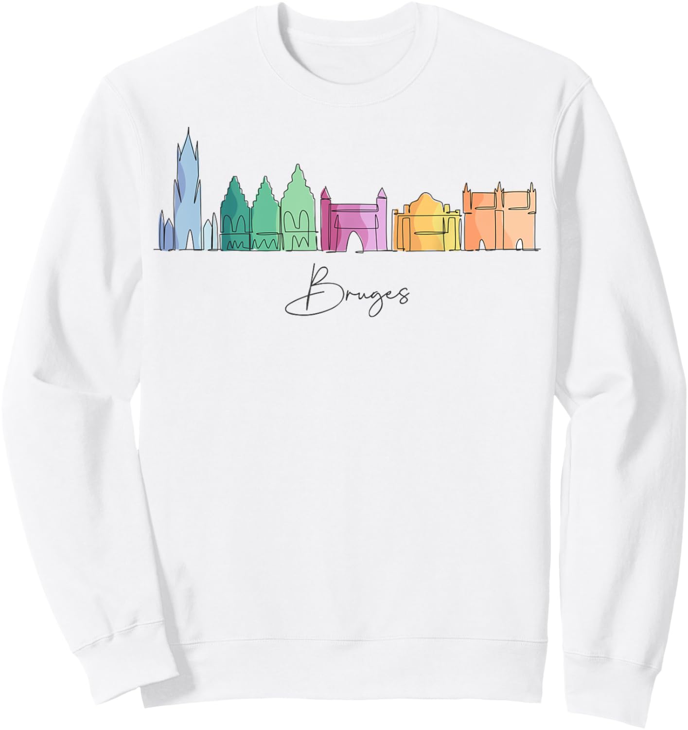 Travel Europe Belgium Bruges Family Vacation Souvenir Sweatshirt - Sweatshirt | White