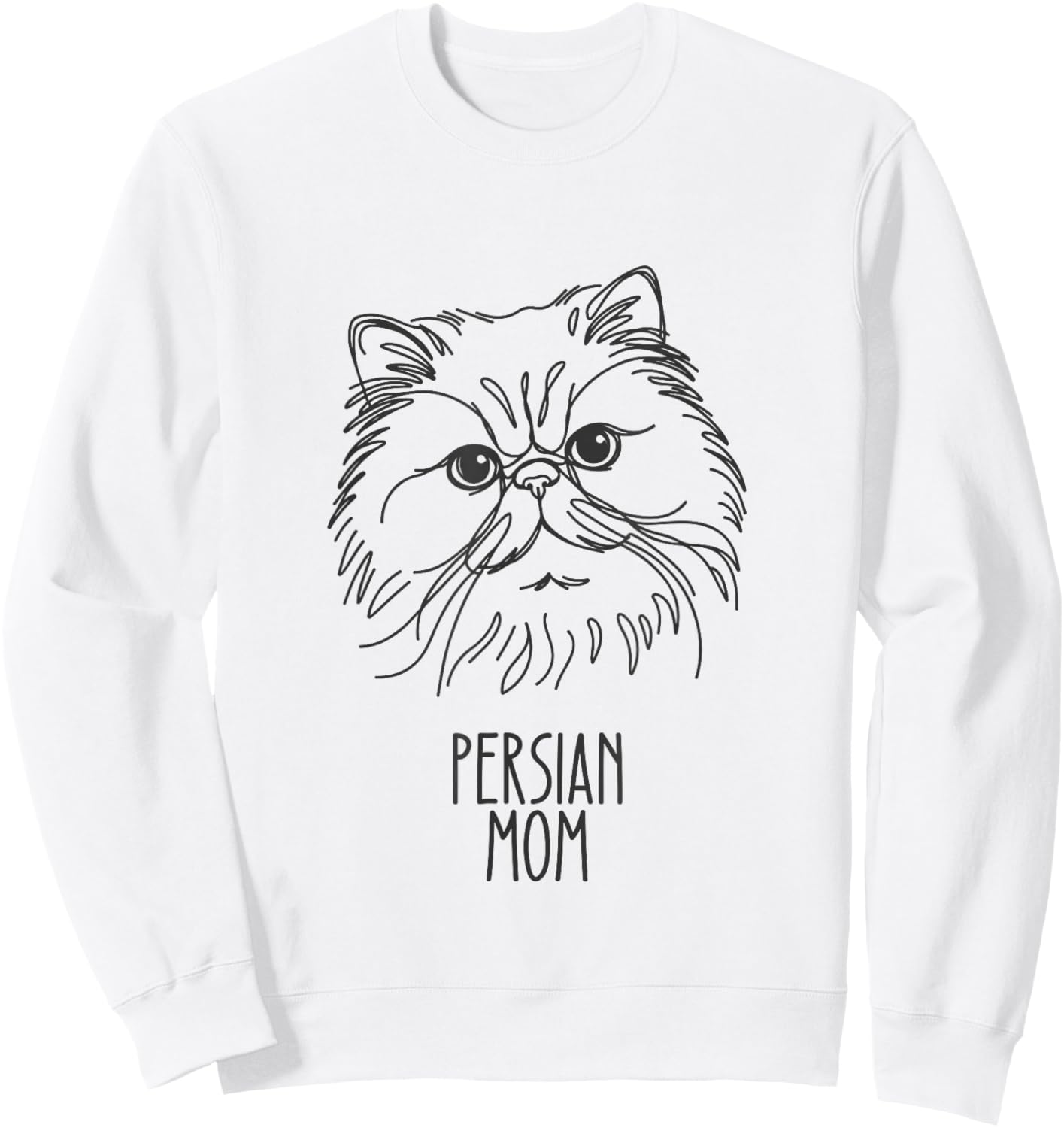 Line Art Best Cat Mom Women - Persian Cat Sweatshirt - Sweatshirt | White