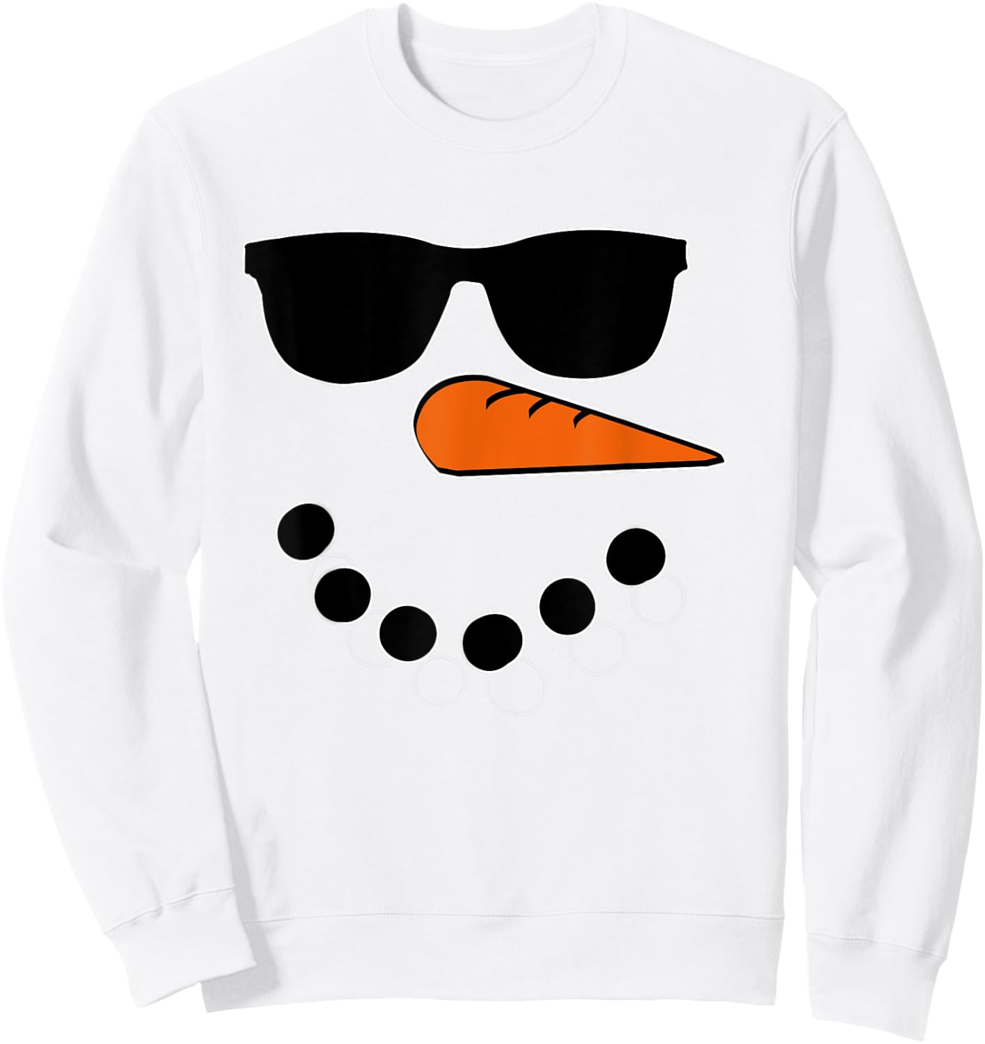 Snowman Face Christmas Funny Santa Claus Sunglass Cool Sweatshirt - Sweatshirt | White