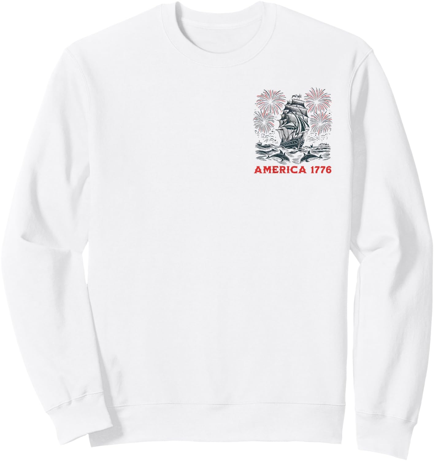 2 SIDED BACK PRINT POCKET So Long London Signed America 1776 Sweatshirt - Sweatshirt | White