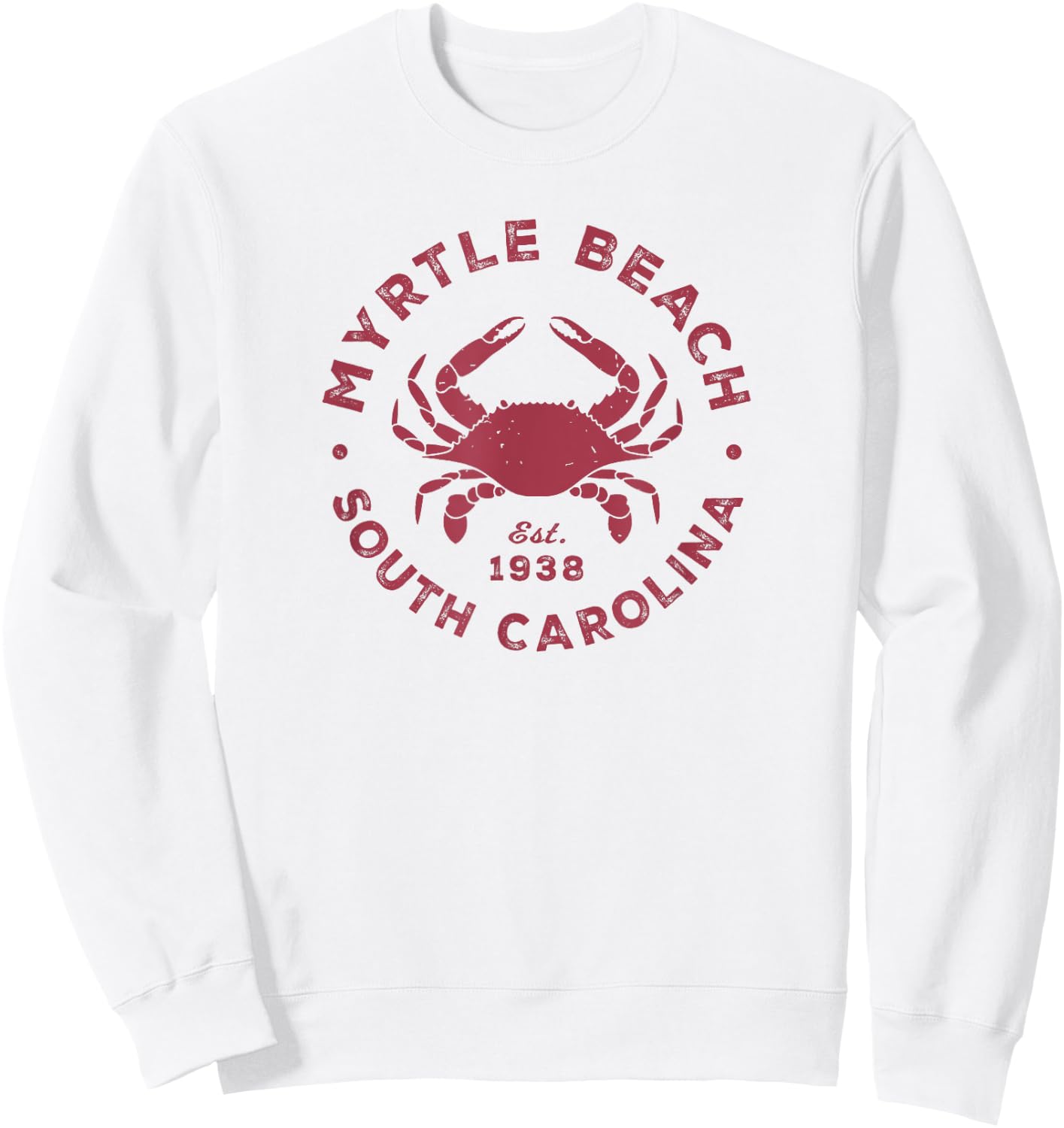 Myrtle Beach South Carolina Blue Crab Vacation Souvenir Sweatshirt - Sweatshirt | White