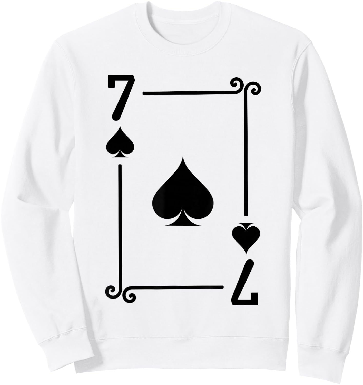 Playing Cards Costume - 7 Spades Card - Seven Card Sweatshirt - Sweatshirt | White