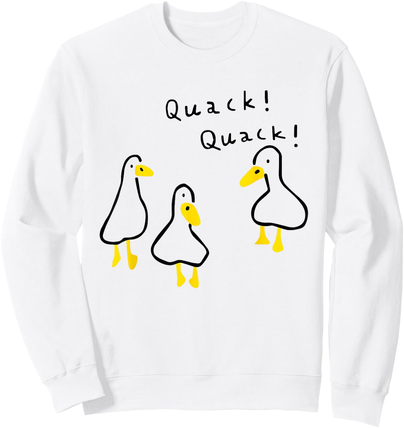 Funny Quack Quack Three Duck Design Sweatshirt - Sweatshirt | White