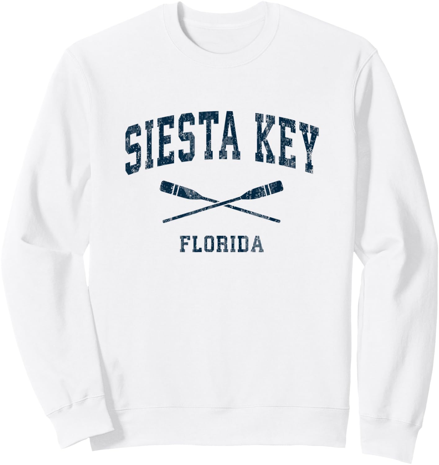 Siesta Key Florida Vintage Nautical Paddles Sports Oars Sweatshirt - Sweatshirt | White