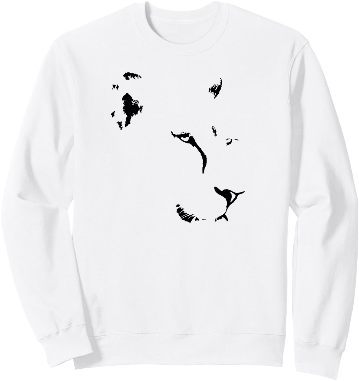 Lioness Face in Minimalist Line Art for Lion Fans Sweatshirt - Sweatshirt | White