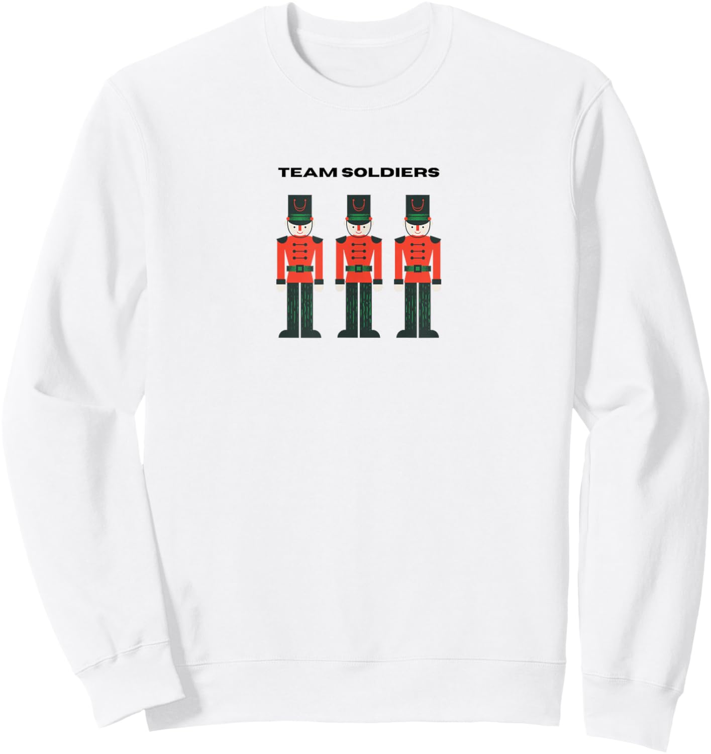 Cute Team Soldiers Nutcracker Christmas Ballet Dance Graphic Sweatshirt - Sweatshirt | White