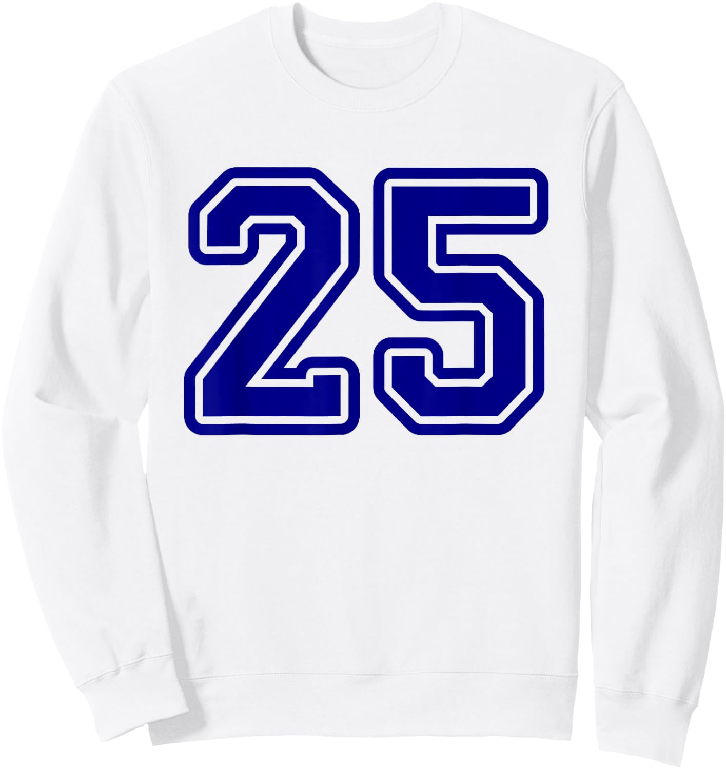 Number #25 Blue Sport Varsity Number 25 Sweatshirt - Sweatshirt | White