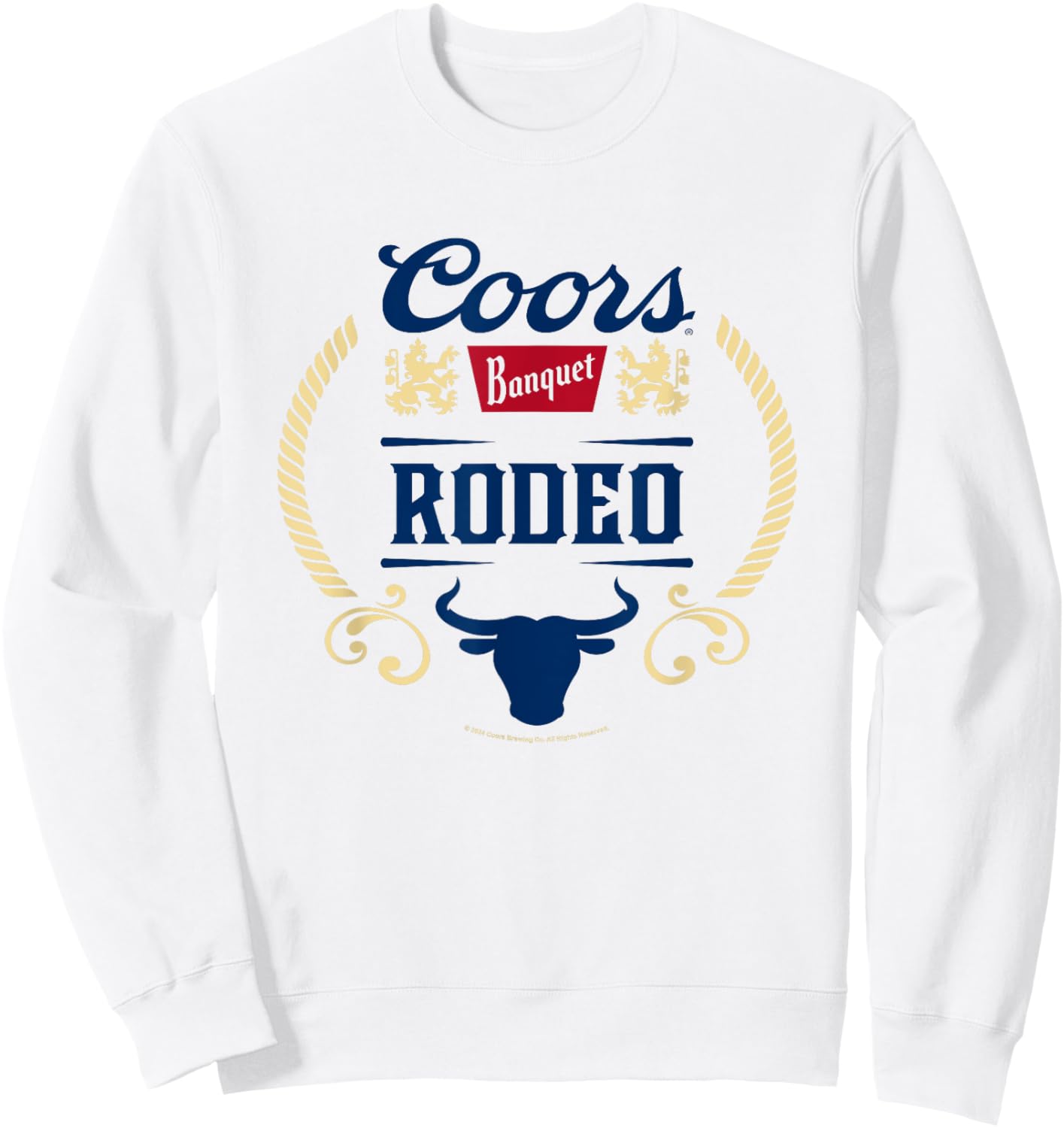 Coors Banquet Rodeo Bull Face Vintage Logo Sweatshirt - Sweatshirt | White