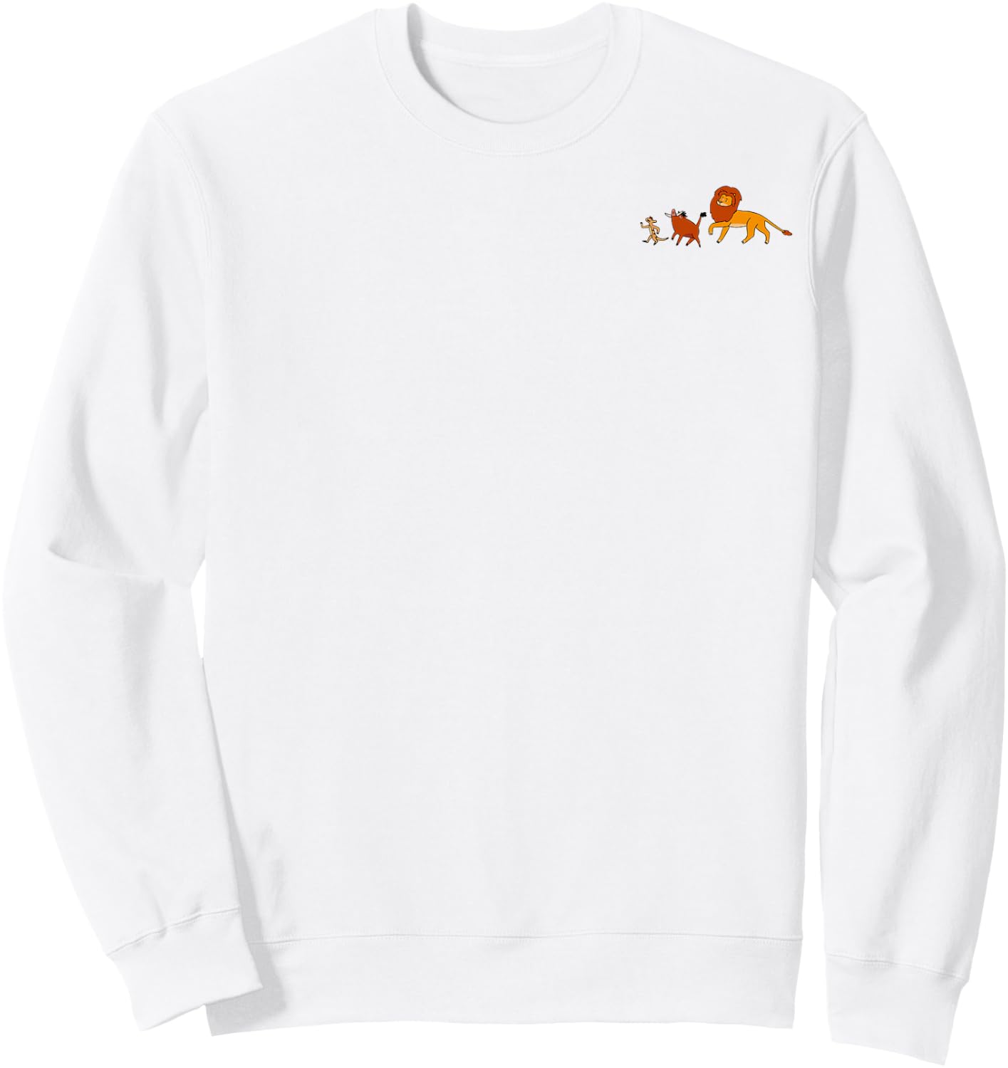 Disney The Lion King Simba Timon Pumbaa Left Chest Doodle Sweatshirt - Sweatshirt | White