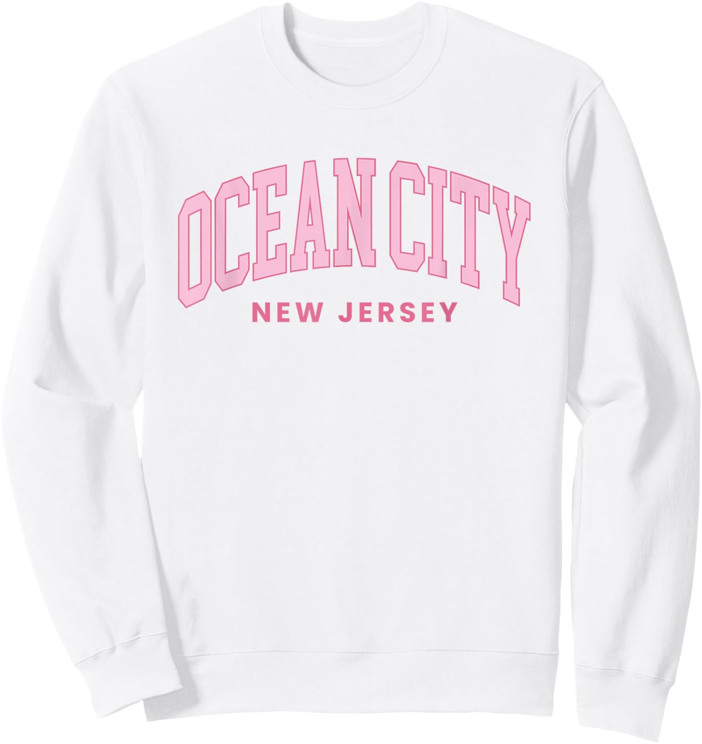 Ocean City New Jersey NJ Retro Preppy Throwback Girls Sweatshirt - Sweatshirt | White