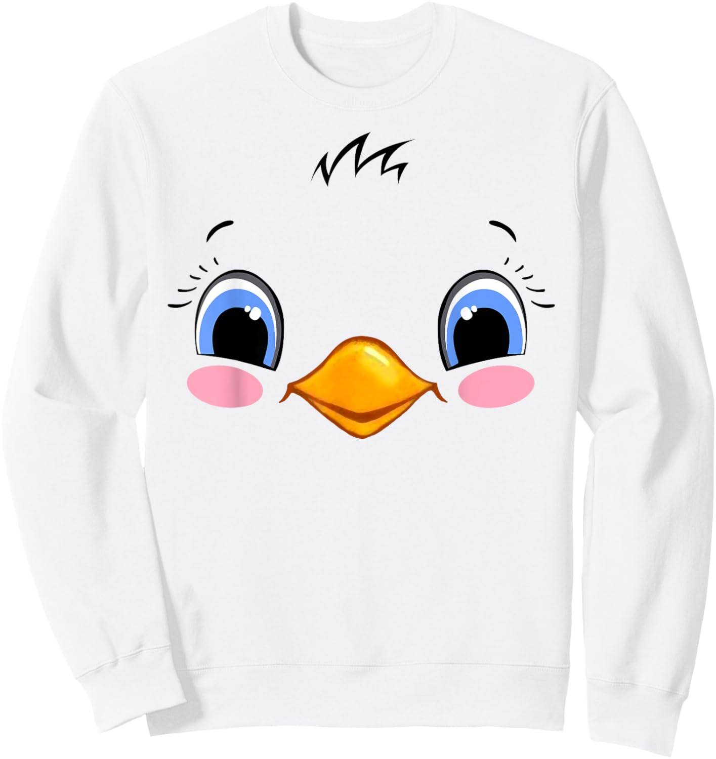 Chicken Costume Cute Rubber Chicken Face Halloween Men Women Sweatshirt - Sweatshirt | White