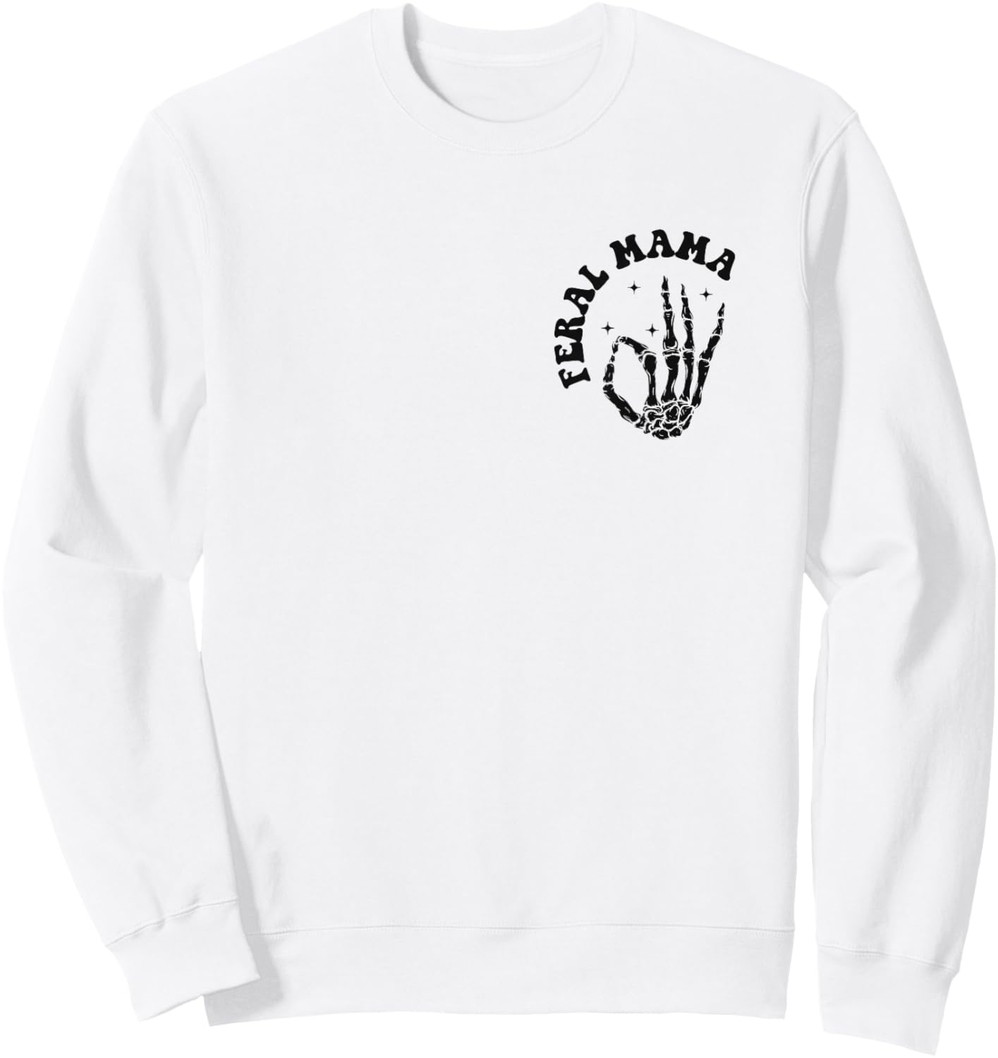 Just A Feral Mama Raising Feral Children Funny Mom Groovy Sweatshirt - Sweatshirt | White