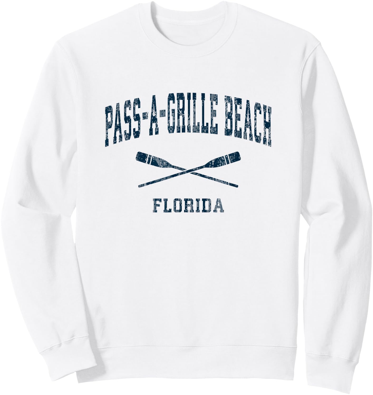 Pass-A-Grille Beach Florida Vintage Nautical Paddles Sports Sweatshirt - Sweatshirt | White