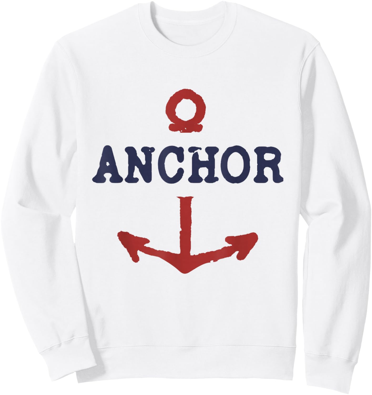 Vintage Distressed Anchor Sweatshirt - Sweatshirt | White