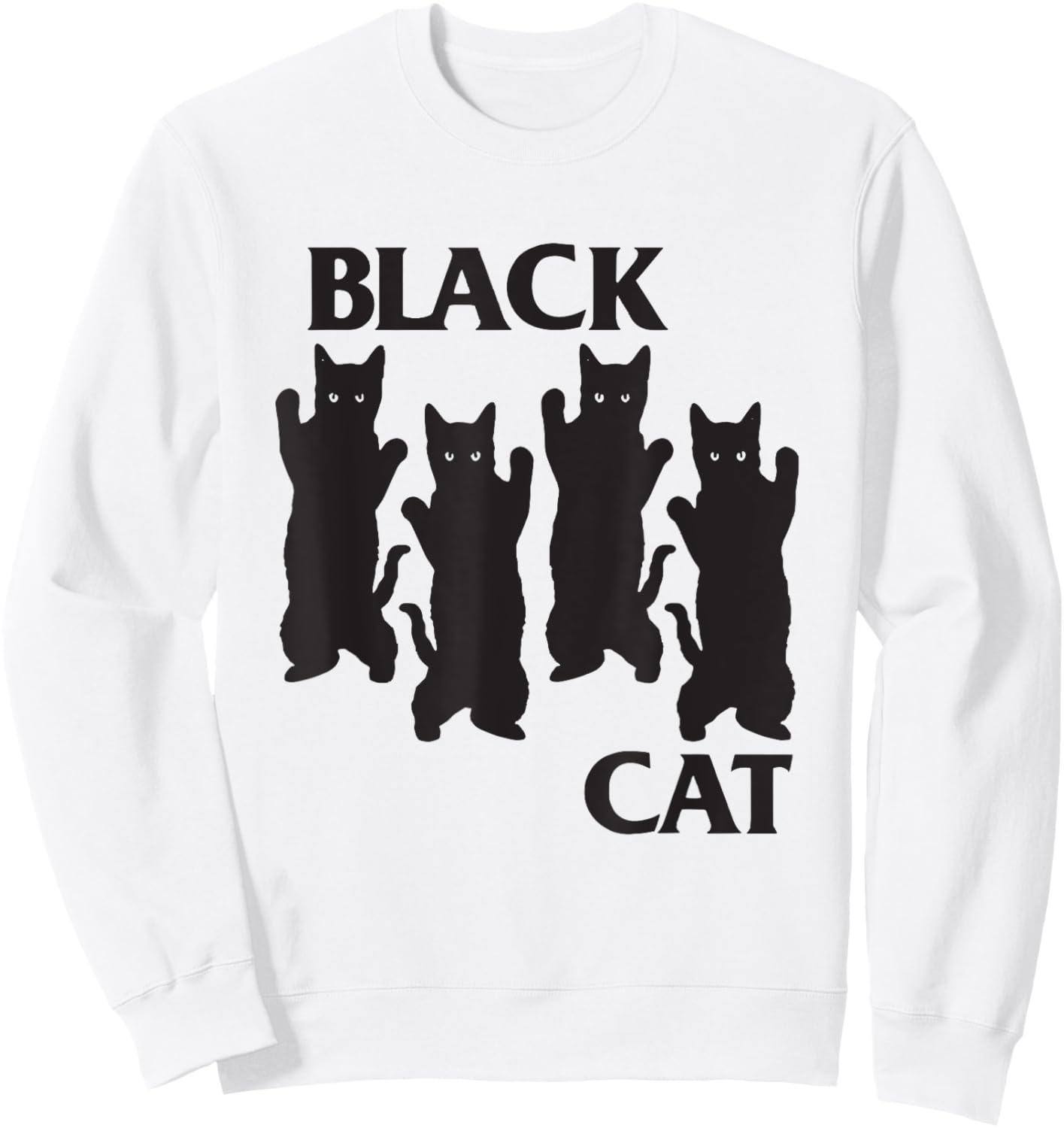 Four Black Cats Cat Lover Mom Dad Funny Sweatshirt - Sweatshirt | White