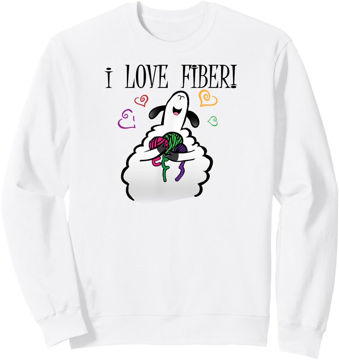 I love fibre Handspinning Funny sheep Sweatshirt - Sweatshirt | White
