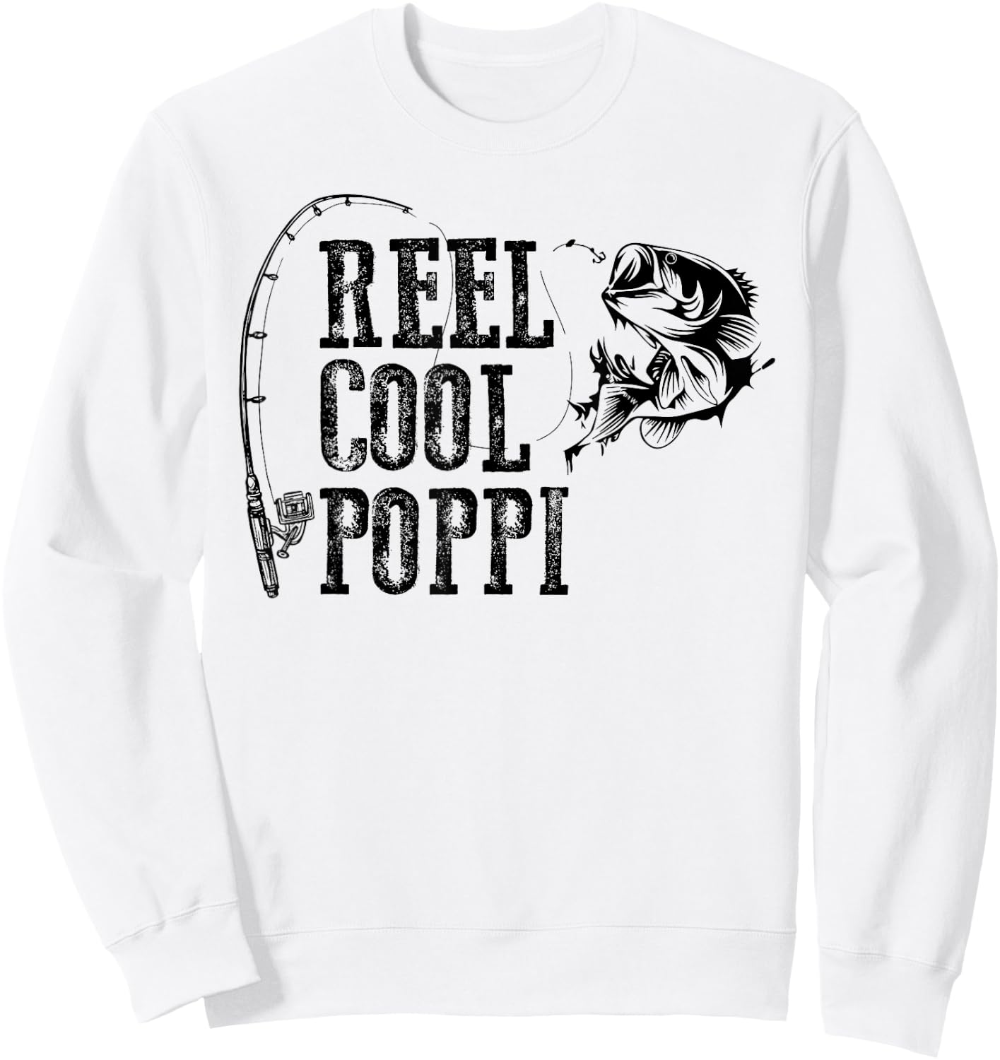 Poppi Fishing: Reel Cool Poppi Funny Gift Sweatshirt - Sweatshirt | White