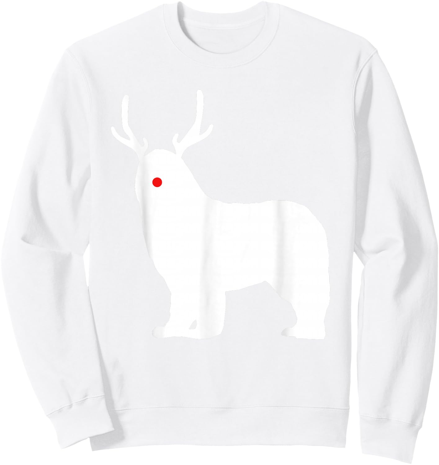 Christmas Newfoundland Reindeer Newfie Dog Sweatshirt - Sweatshirt | White