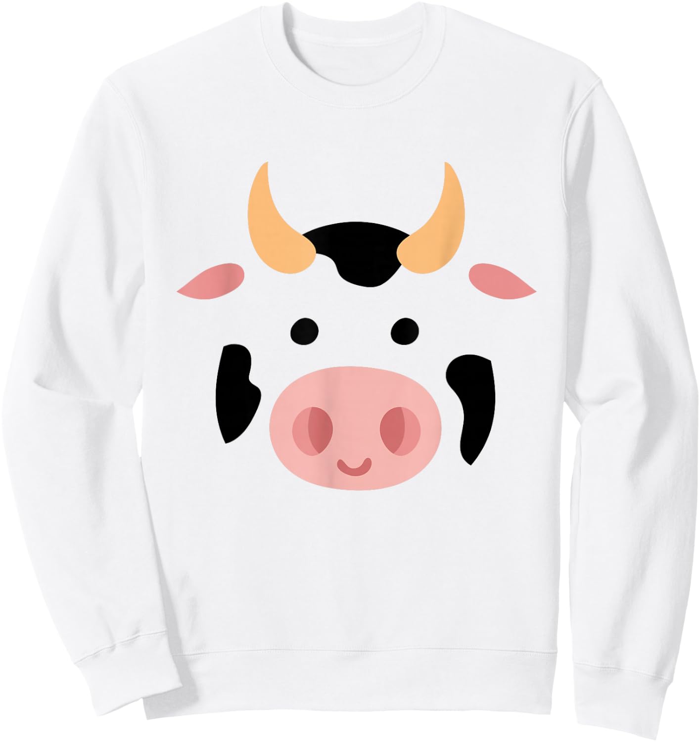 Big Cow Face Costume Funny Lazy Halloween Costume Sweatshirt - Sweatshirt | White