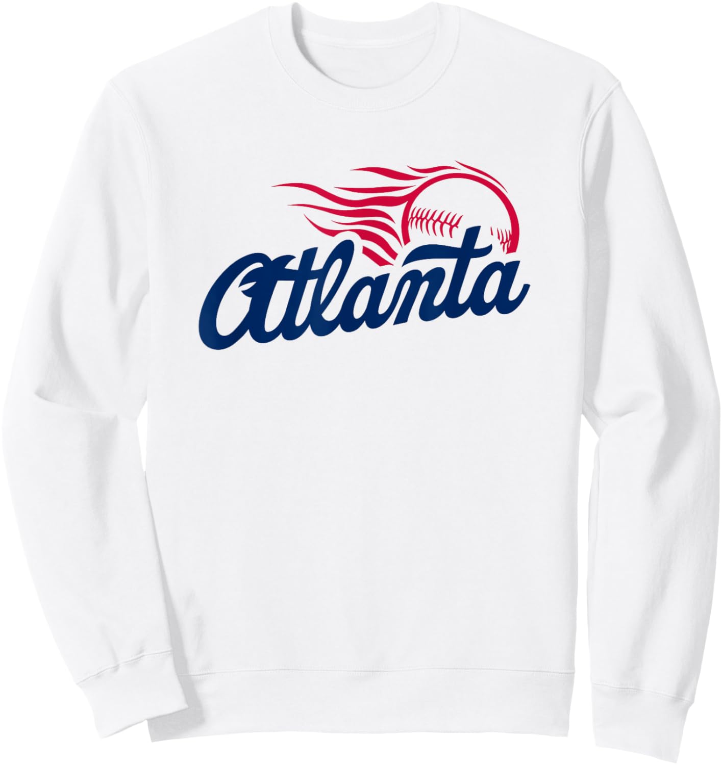 Atlanta Baseball Vintage Minimalist Retro Baseball Lover Sweatshirt - Sweatshirt | White