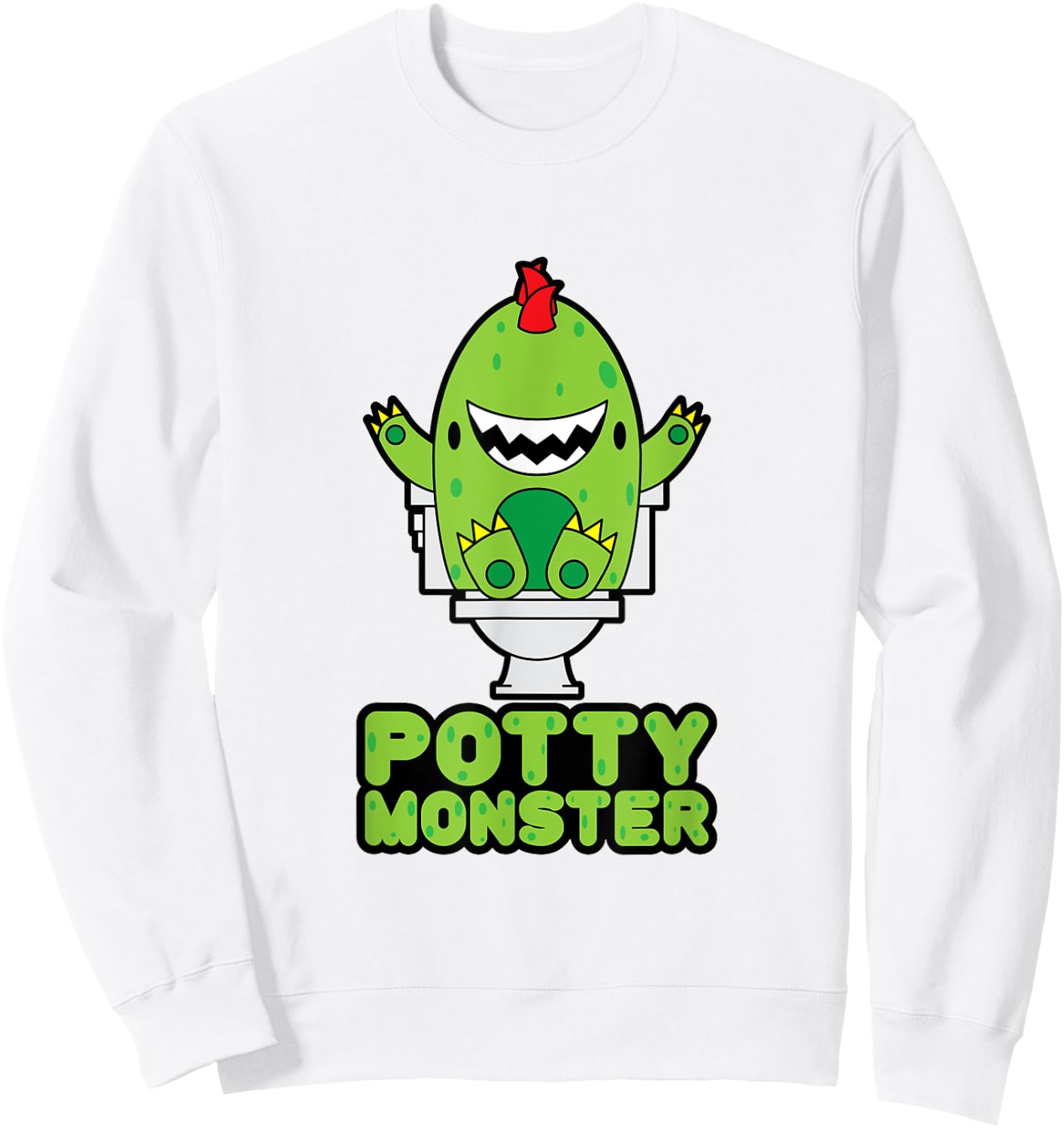 Potty Training Shirt For Boys Cute Toddler Potty Monsters Sweatshirt - Sweatshirt | White