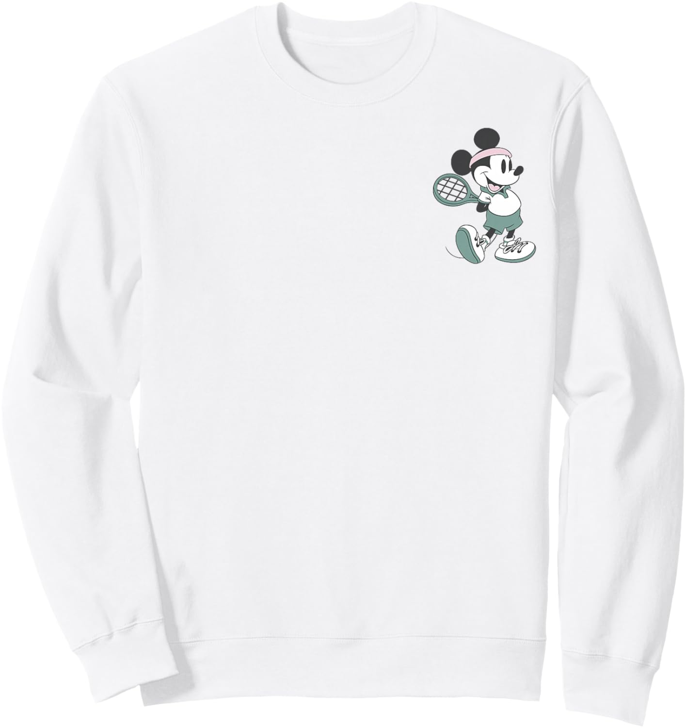 Disney Mickey and Friends Retro Tennis Mickey Pocket Logo Sweatshirt - Sweatshirt | White