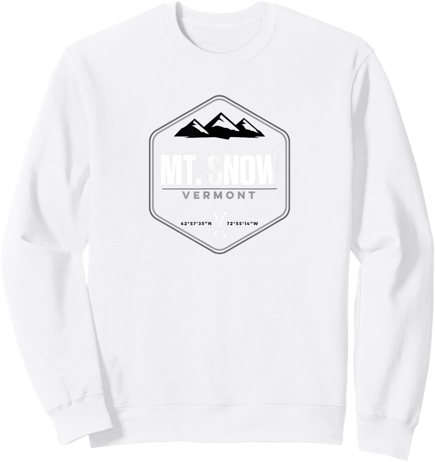 Mount Snow Vermont Graphic Ski T Shirt Sweatshirt - Sweatshirt | White