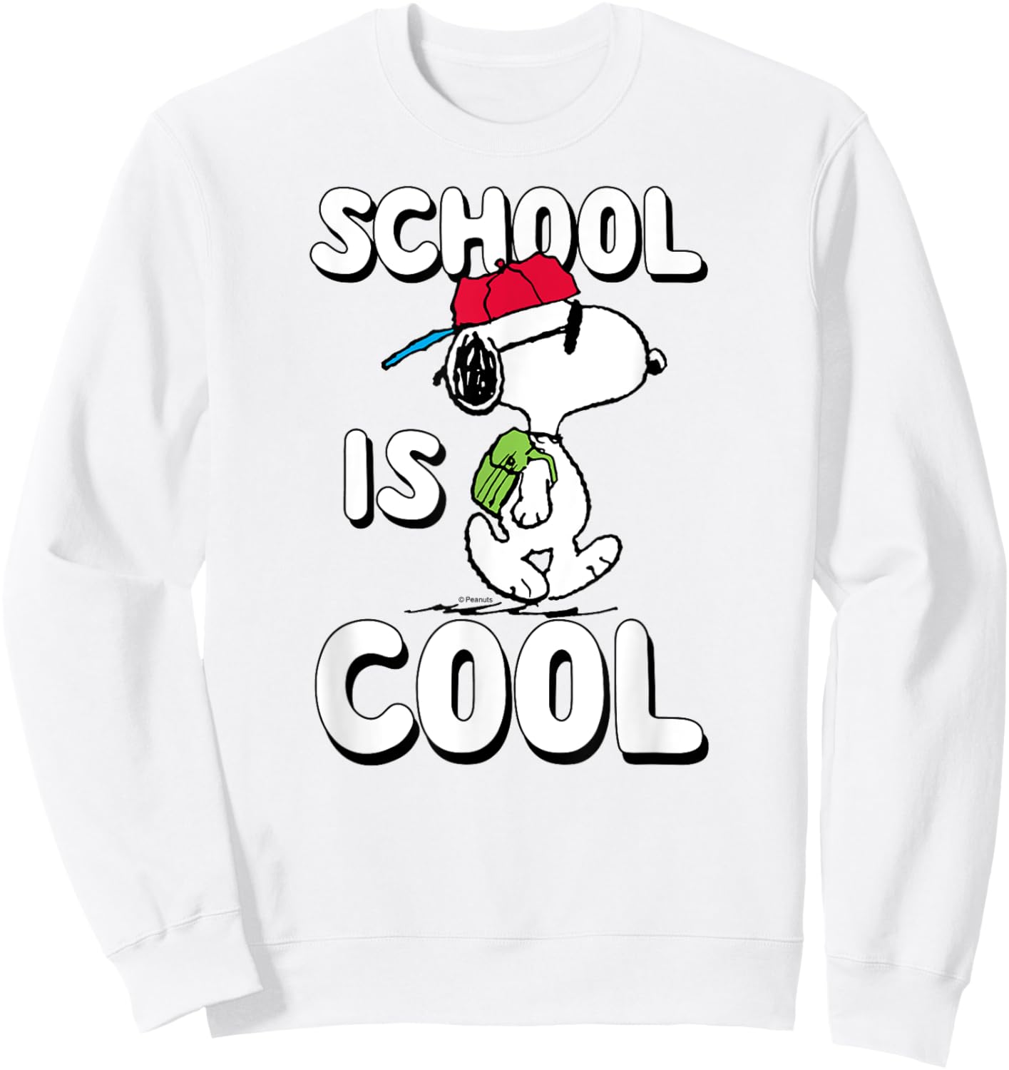 Peanuts - Snoopy School Is Cool Sweatshirt - Sweatshirt | White