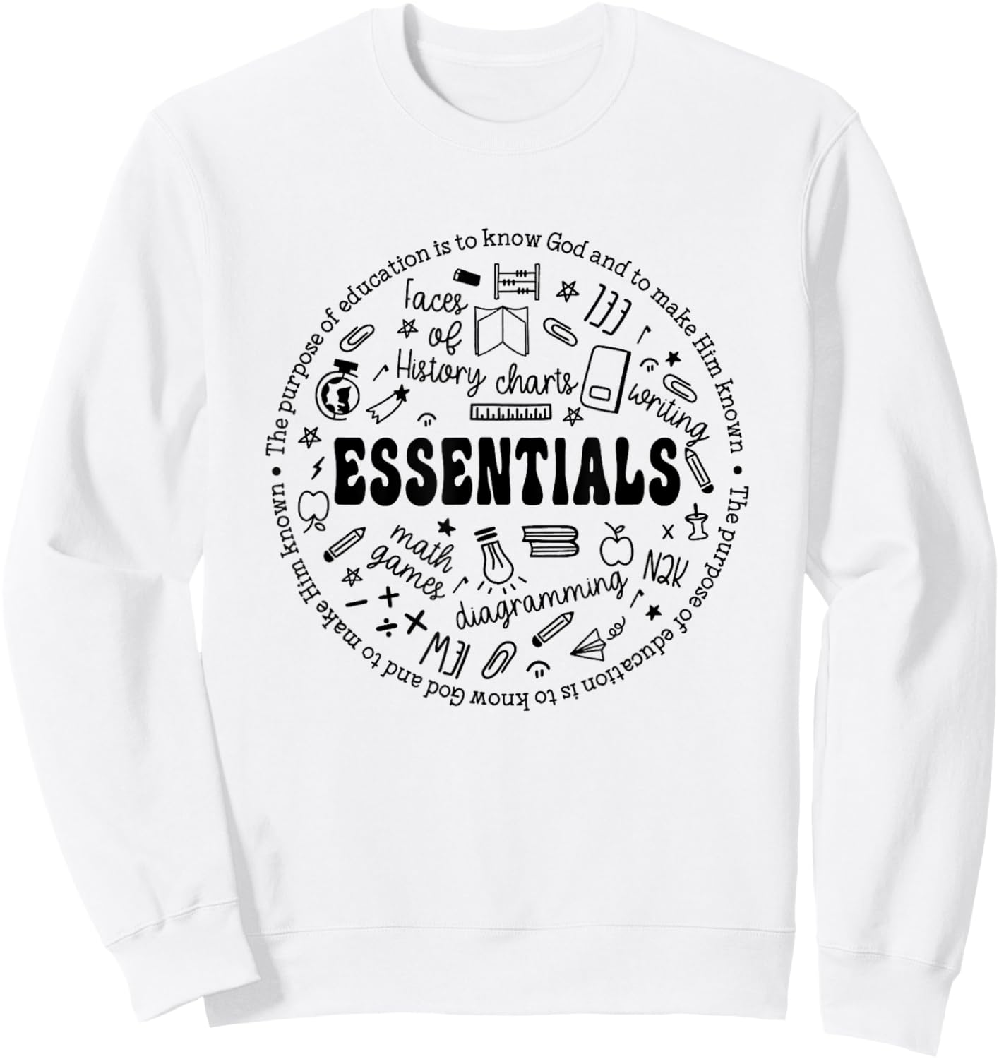 Homeschool Mom CC Mom Essentials Mom Classic Conversation Sweatshirt - Sweatshirt | White