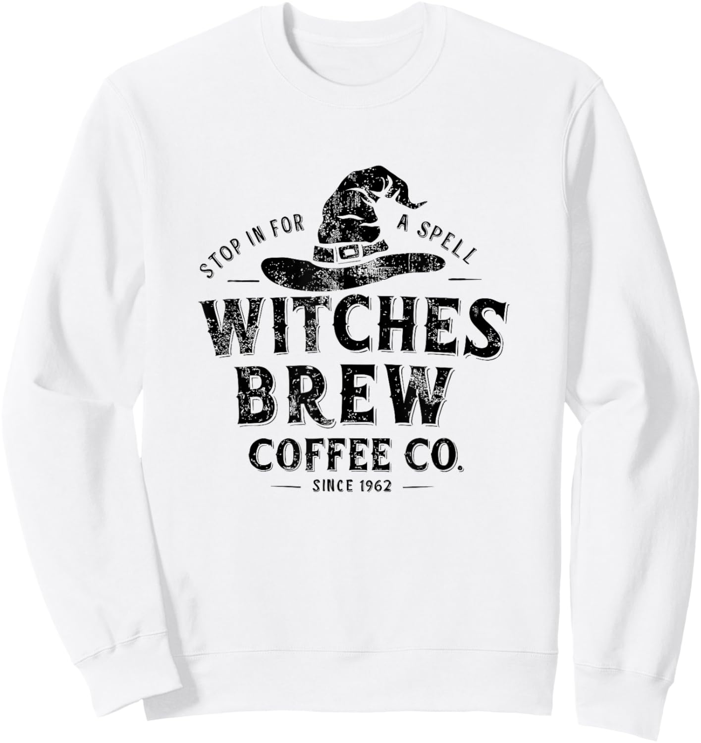 Witches Brew Vintage Coffee Halloween Coffee Costume Sweatshirt - Sweatshirt | White