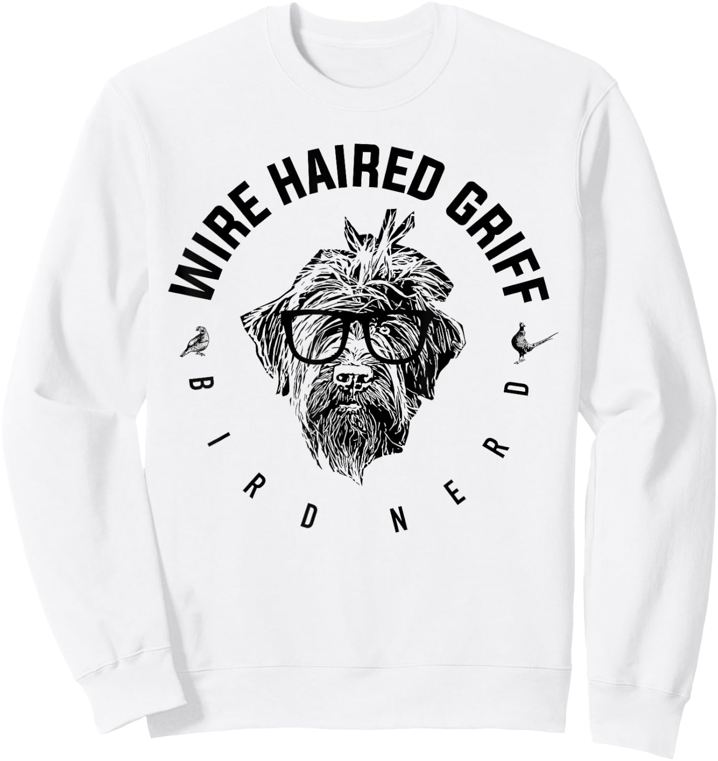 Wirehaired Griffon Bird Nerd Sweatshirt - Sweatshirt | White