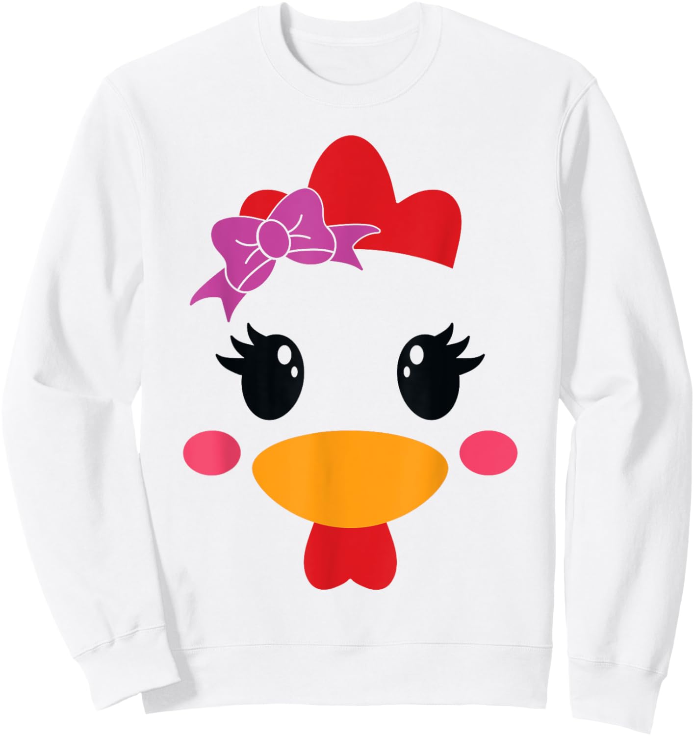 Chicken Costume Halloween Chicken Face Rooster Funny Sweatshirt - Sweatshirt | White
